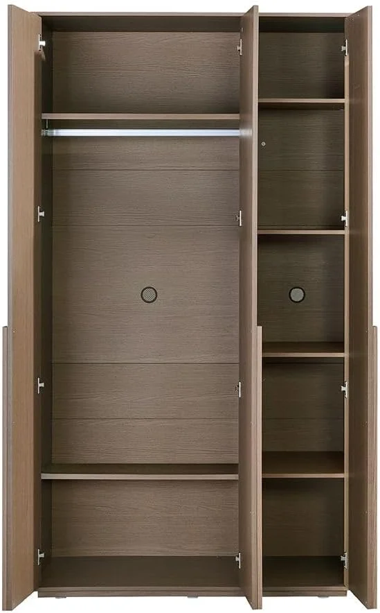 کمد لباس 3 درب آلیسون با آینه دانوب هوم | کمد لباس محکم | طراحی مدرن و صرفه جویی در فضا با درب لولایی مناسب اتاق خواب، ابعاد 121.5x57x220 سانتی متر - بلوط طبیعی