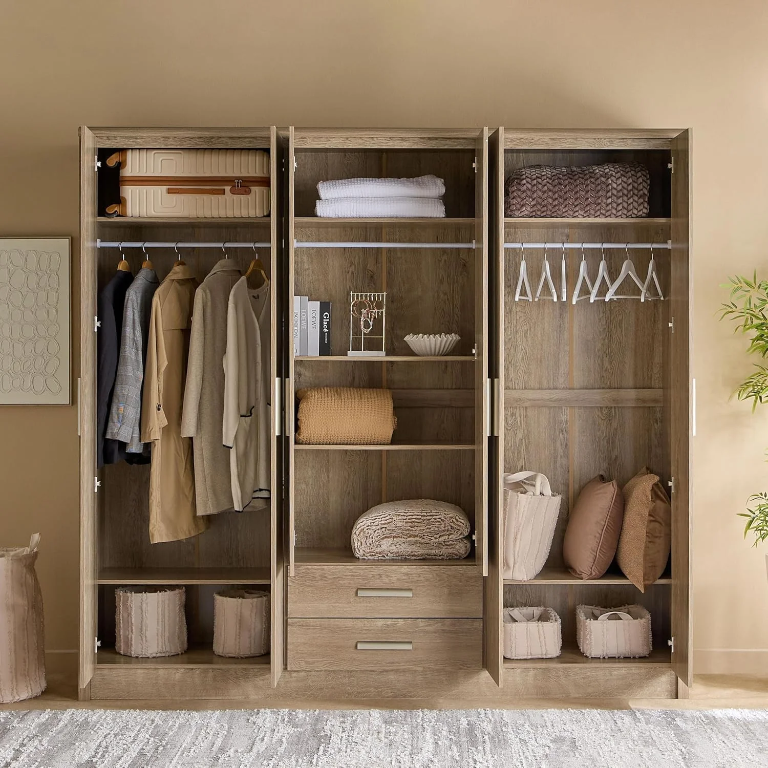 کمد لباس 6 درب HomeBox مدل Curvy Nxt به همراه 2 کشو