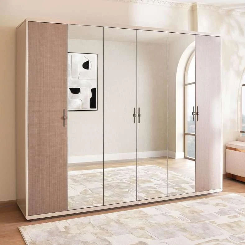 کمد لباس 6 درب دومتیلا پان هوم - کرم قهوه ای روشن