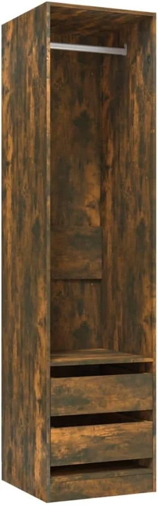 محصولات خانگی - کمد لباس با کشو روکش بلوط دودی 50x50x200 سانتی متر چوب مهندسی شده