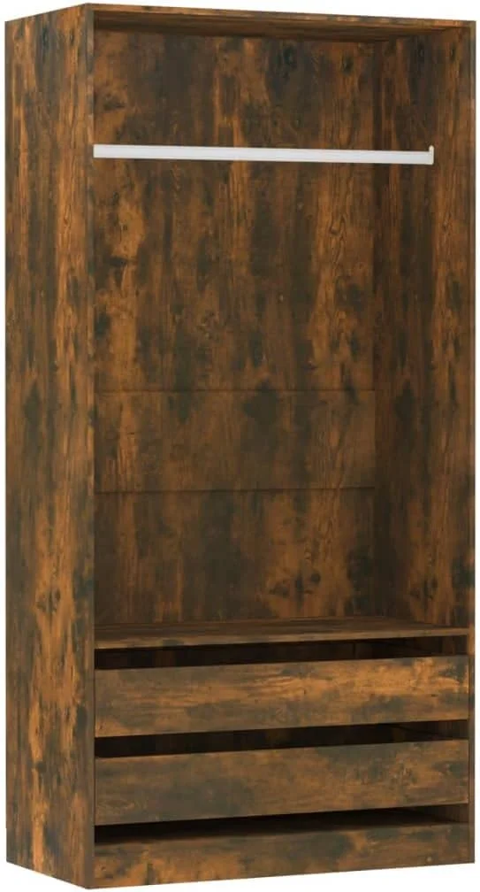 محصولات خانگی - کمد لباس بلوط دودی 100x50x200 سانتی متر چوب مهندسی شده