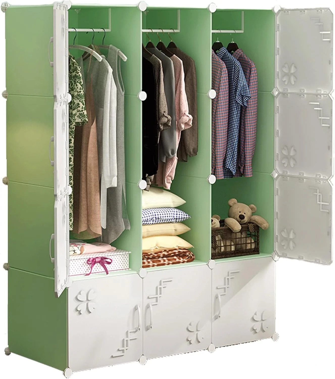 کمد لباس ترکیبی CYairong-22، کمد لباس قابل حمل، کمد لباس ترکیبی، کابینت مدولار، قفسه تاشو مناسب برای نگهداری لباس، کفش و اسباب بازی در اتاق خواب، مونتاژ سریع و آسان (B)