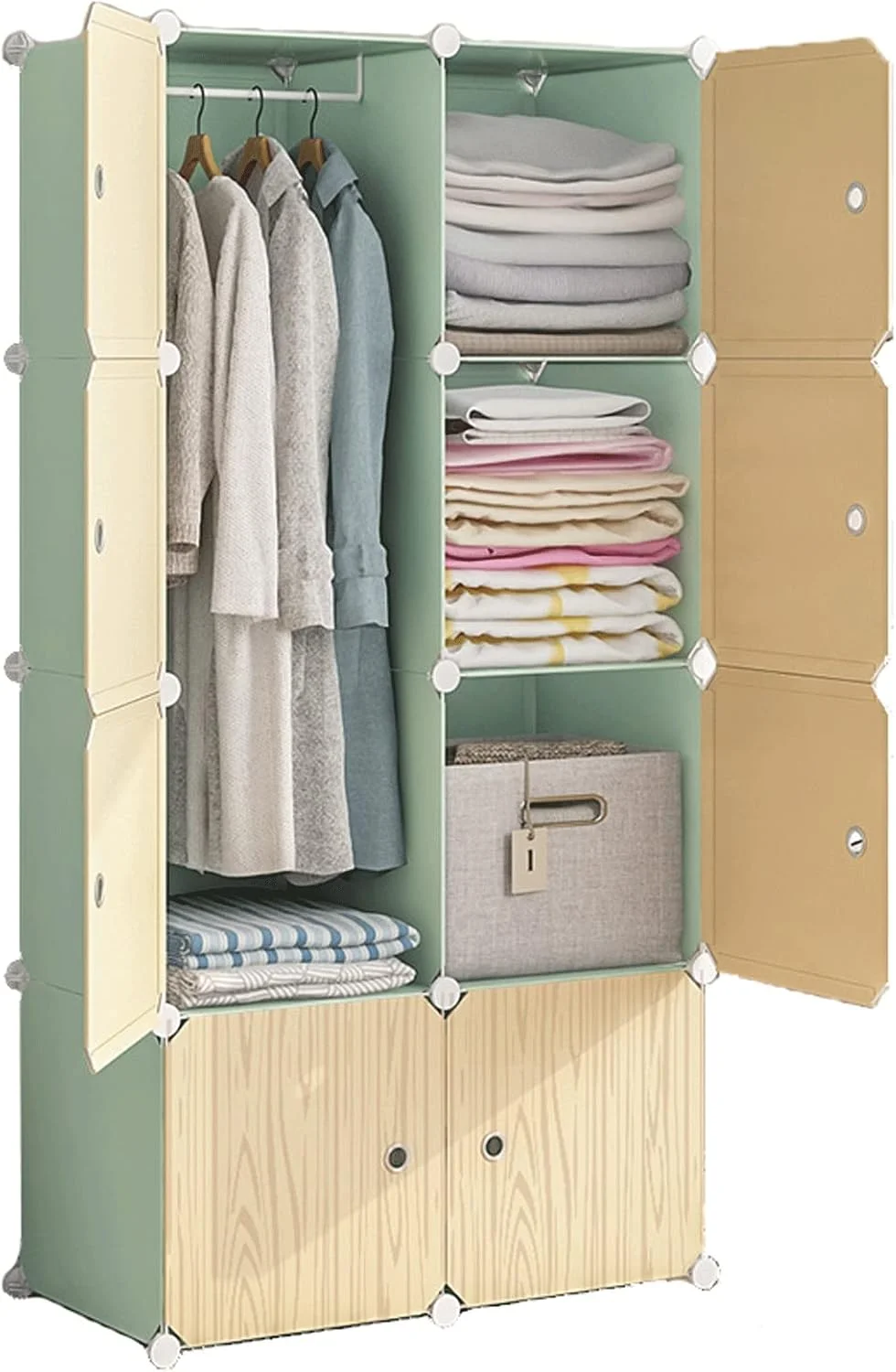 کمد لباس ترکیبی CYairong-22، کمد لباس قابل حمل، کمد لباس مکعبی، کمد لباس ترکیبی، کابینت مدولار، قفسه برای اتاق خواب، لباس، کفش، اسباب بازی، تاشو، سریع و آسان برای مونتاژ