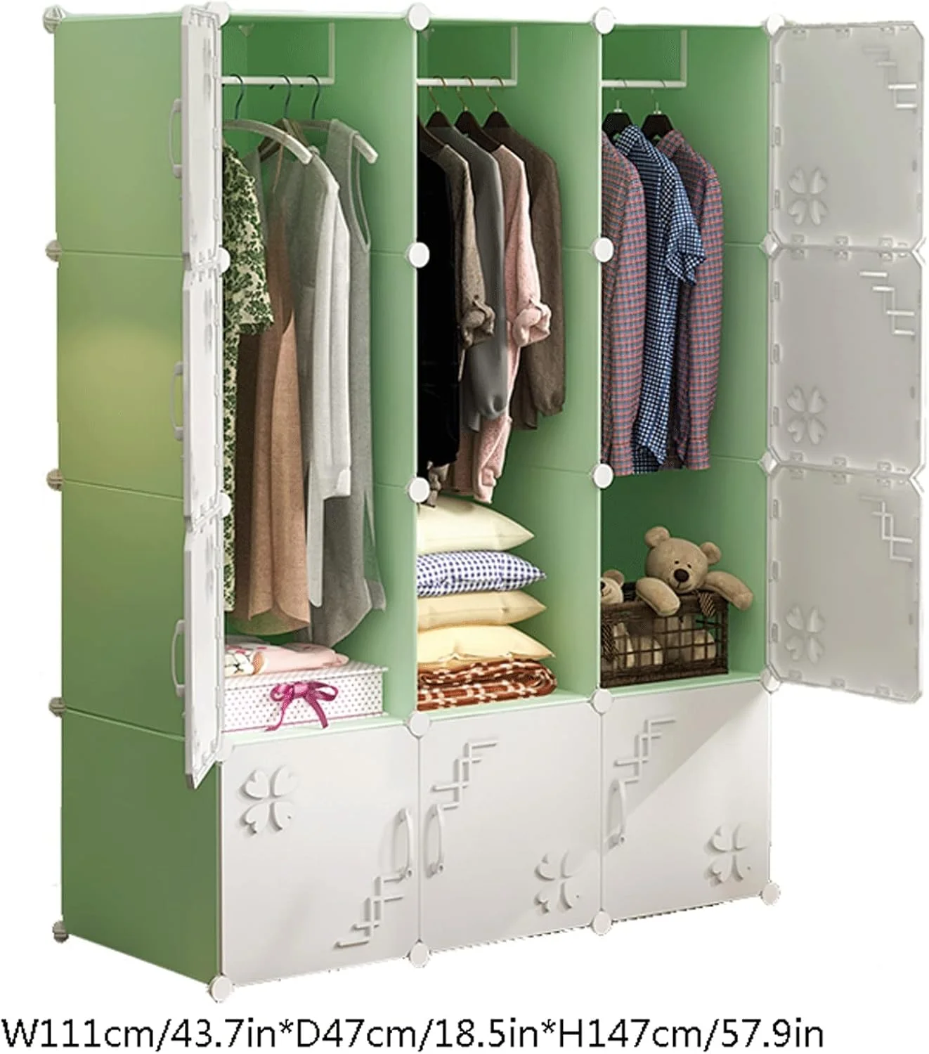 کمد لباس ترکیبی CYairong-22، کمد لباس قابل حمل، کمد لباس ترکیبی، کابینت مدولار، قفسه تاشو مناسب برای نگهداری لباس، کفش و اسباب بازی در اتاق خواب، مونتاژ سریع و آسان (B)
