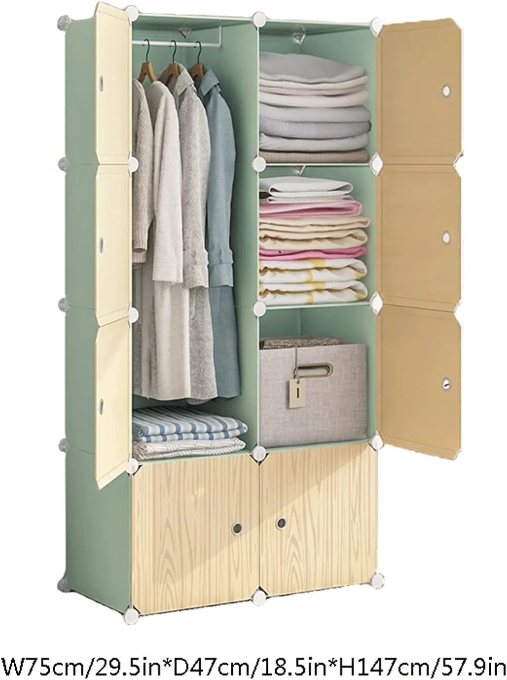 کمد لباس ترکیبی CYairong-22، کمد لباس قابل حمل، کمد لباس مکعبی، کمد لباس ترکیبی، کابینت مدولار، قفسه برای اتاق خواب، لباس، کفش، اسباب بازی، تاشو، سریع و آسان برای مونتاژ