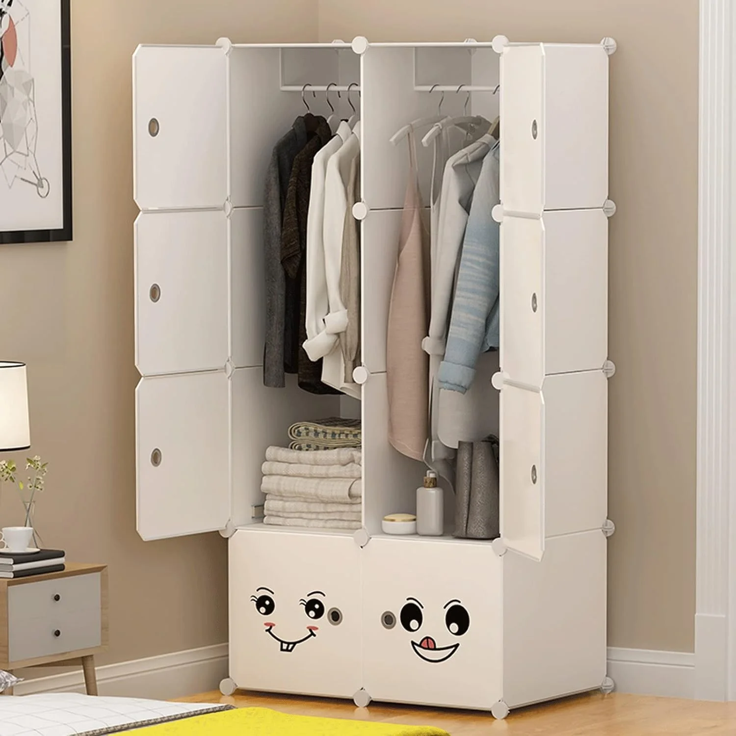 کمد لباس ترکیبی CYairong-22، کمد لباس، سازمان دهنده مکعبی، کمد لباس قابل حمل، کمد لباس اتاق خواب، دراور، کمد لباس قابل حمل، قفسه مکعبی، کابینت انبار، مونتاژ سریع و آسان