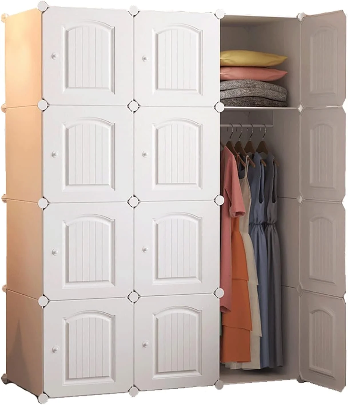 کمد لباس ترکیبی، سازمان دهنده فضای ذخیره سازی، کمد مکعبی، کمد لباس قابل حمل، کمد لباس ترکیبی، کابینت های مدولار صرفه جویی در فضا (12 مکعب) مونتاژ سریع و آسان
