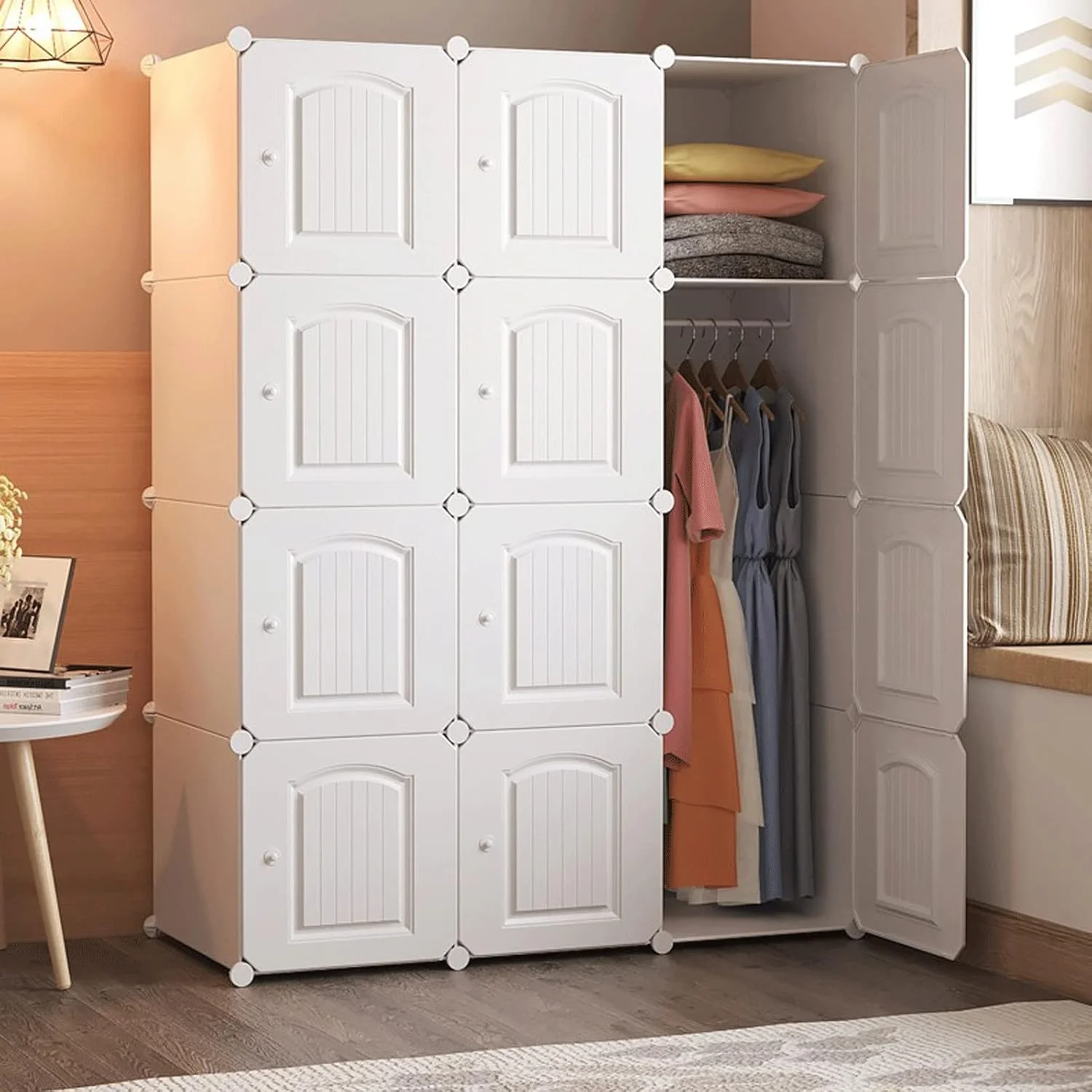 کمد لباس ترکیبی، سازمان دهنده فضای ذخیره سازی، کمد مکعبی، کمد لباس قابل حمل، کمد لباس ترکیبی، کابینت های مدولار صرفه جویی در فضا (12 مکعب) مونتاژ سریع و آسان