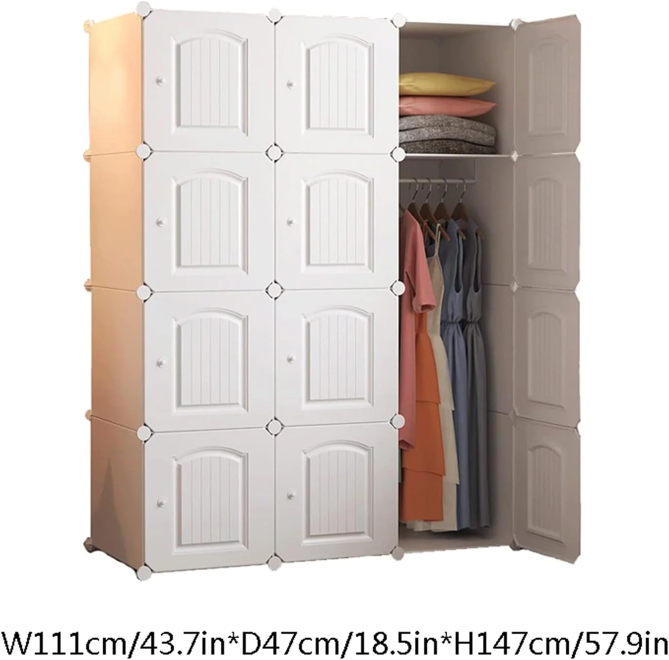 کمد لباس ترکیبی، سازمان دهنده فضای ذخیره سازی، کمد مکعبی، کمد لباس قابل حمل، کمد لباس ترکیبی، کابینت های مدولار صرفه جویی در فضا (12 مکعب) مونتاژ سریع و آسان