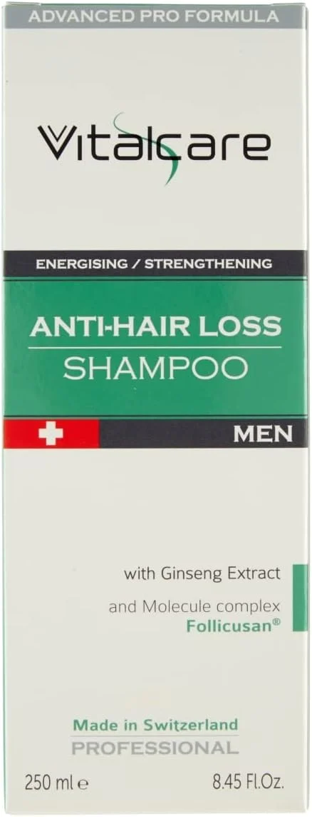 شامپو ضد ریزش مو مردانه ویتال کر سوئیس با عصاره جینسینگ و کمپلکس مولکولی فولیکوسان 250 میلی لیتر شامپو ضد ریزش مو مردانه ویتال کر سوئیس با عصاره جینسینگ و کمپلکس مولکولی فولیکوسان 250 میلی لیتر