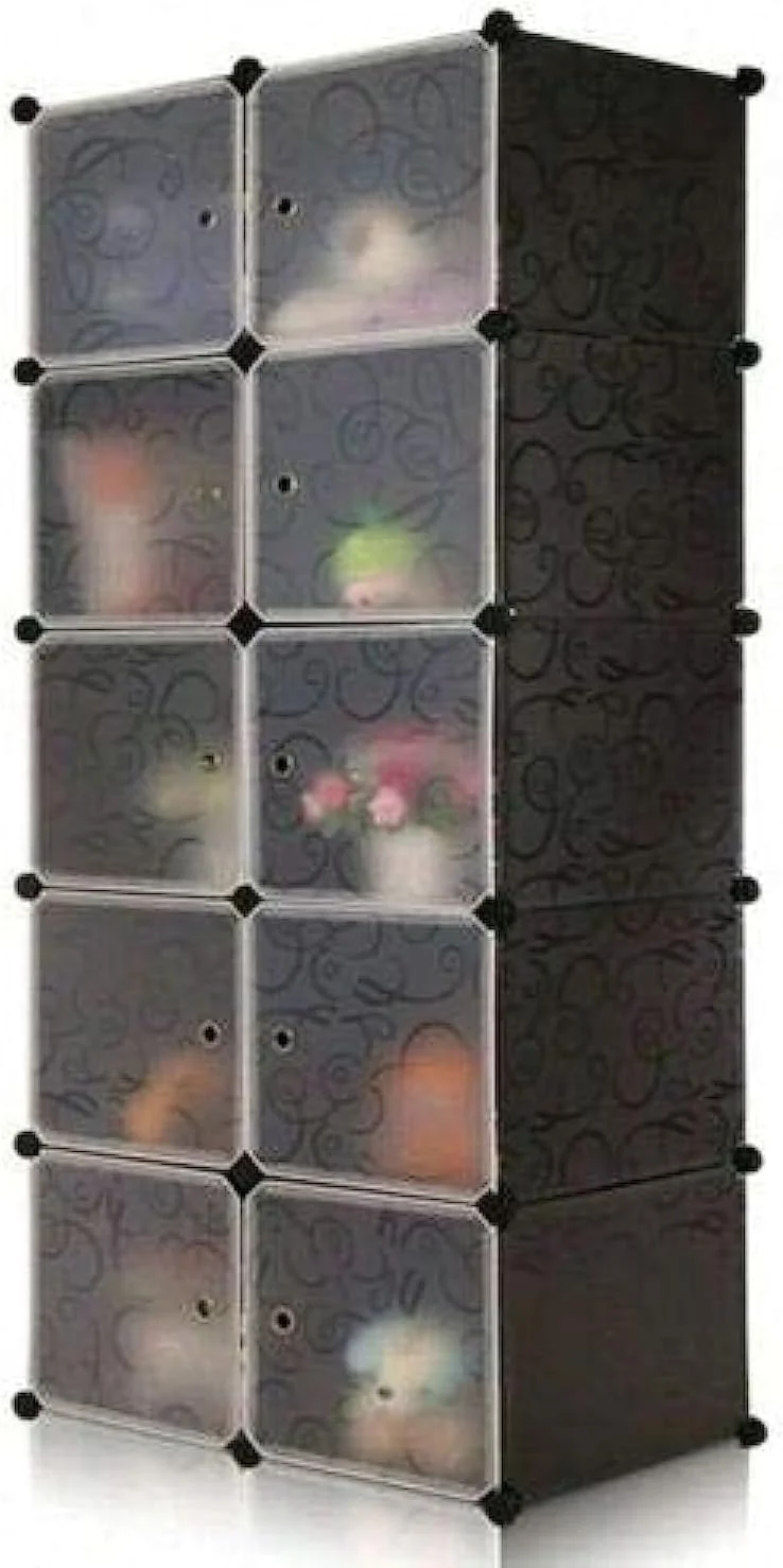 کمد دیواری 10 خانه ای مشکی کول بری مدل DIY، ابعاد 75x46.5x162 سانتی متر