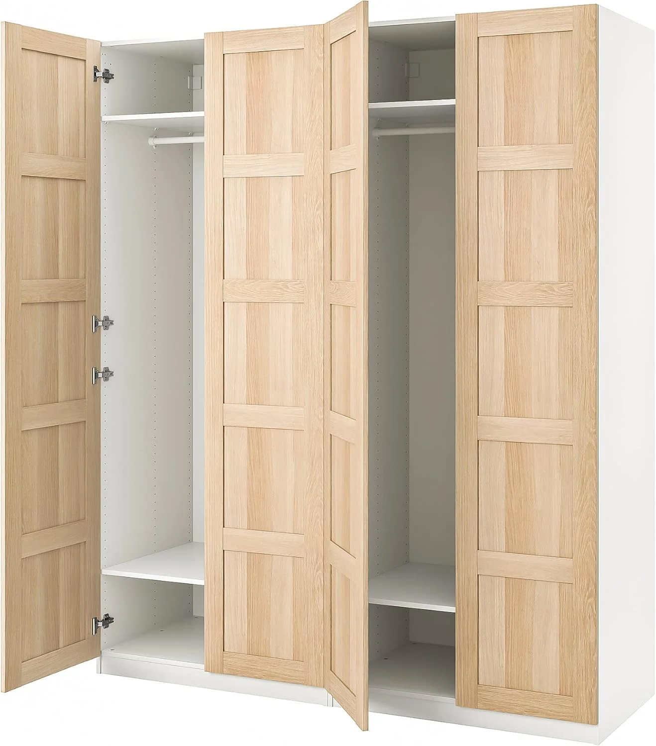 کمد لباس PAX/BERGSBO، 200x60x236 سانتی متر، سفید/طرح بلوط سفید رنگ شده