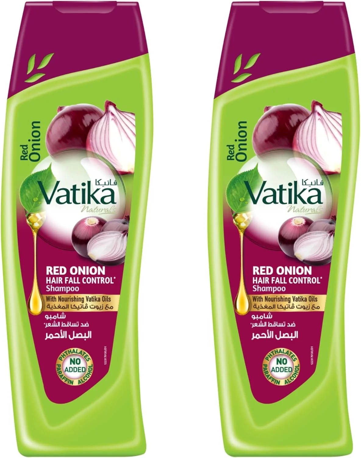 شامپو پیاز واتیکا نچرالز 2x400 میلی لیتر | برای رشد موهای ضخیم تر و قوی تر | تغذیه پوست سر برای موهای نازک و شکننده | بدون پارافین، بدون الکل، بدون فتالات | بسته اقتصادی