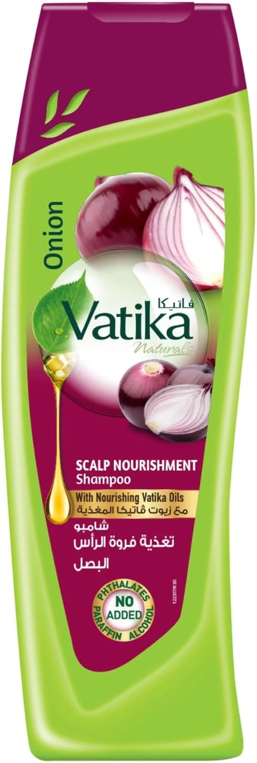 شامپو پیاز قرمز واتیکا نچرالز 400 میلی لیتر | برای رشد موهای ضخیم تر و قوی تر | تغذیه پوست سر برای موهای نازک و شکننده | مناسب برای آقایان و بانوان | بدون پارافین، بدون الکل، بدون فتالات