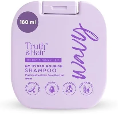 شامپو آبرسان و مغذی موهای فر TRUTH & HAIR | غنی شده با عصاره آلوئه ورا، کلاژن، روغن رزماری (180 میلی لیتر)