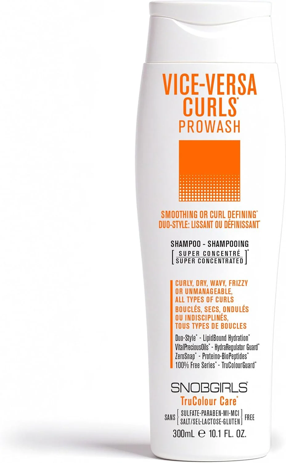 شامپو موی فر وگان SNOBGIRLS VICE-VERSA CURLS، صاف کننده یا حالت دهنده فر. شامپو آبرسان سالنی برای موهای فر، خشک، موج دار، وز، مناسب انواع فر