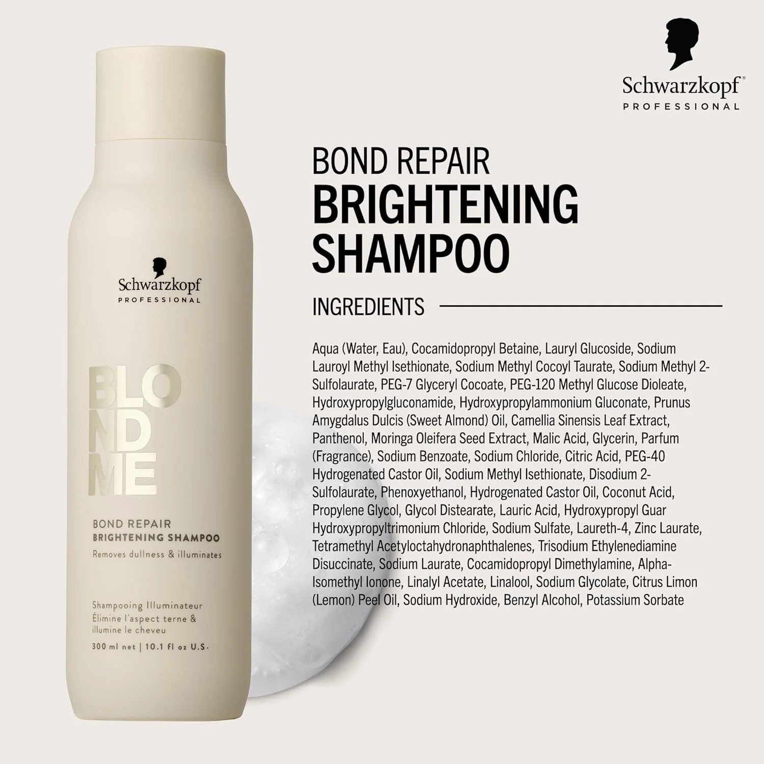 شامپو مو ترمیم کننده و روشن کننده بلوند می شوارتسکف پروفشنال حاوی روغن بادام و چای سفید، 300 میلی لیتر