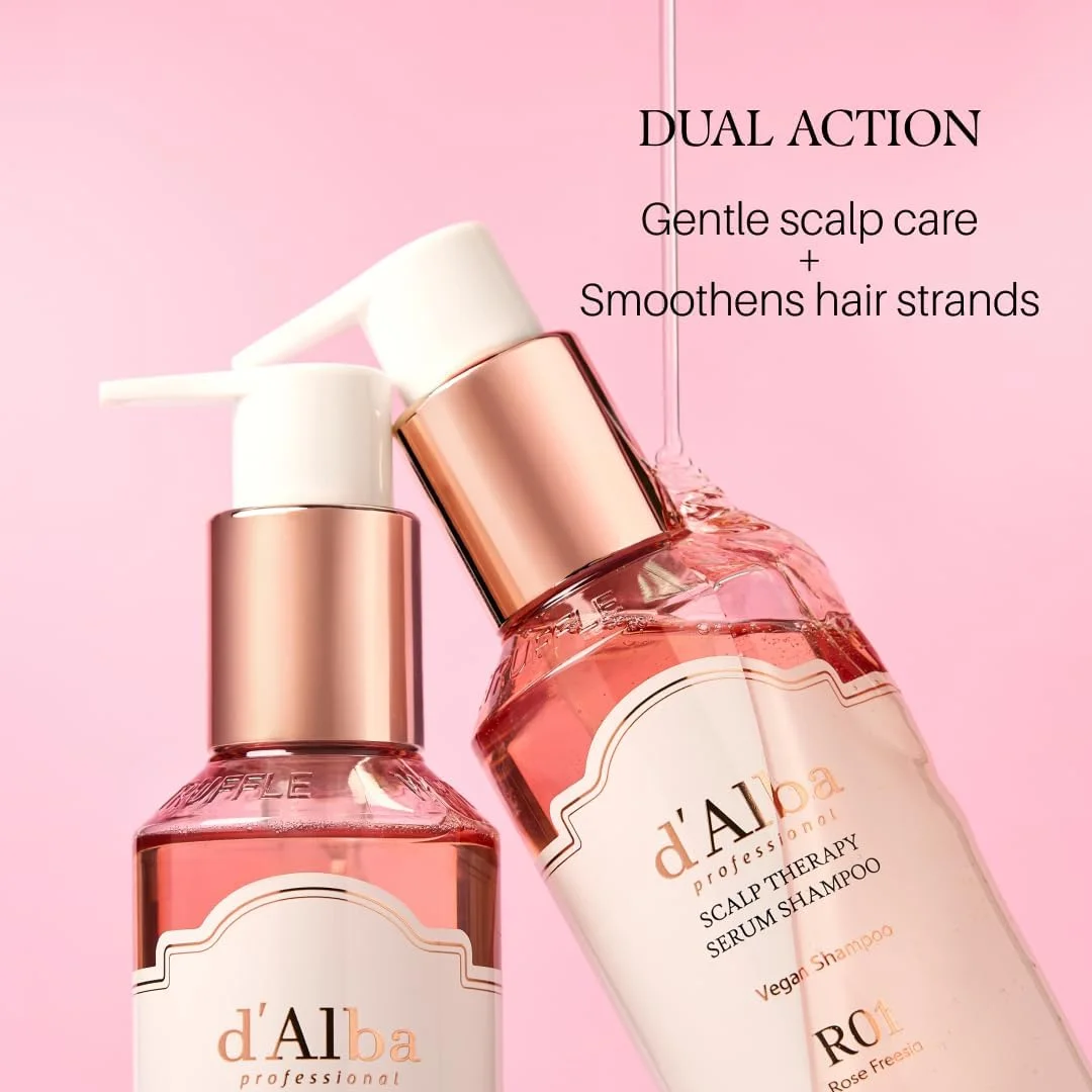 شامپو سرم تراپی ترمیم کننده پوست سر حرفه ای دآلبا (رز و فریزیا)