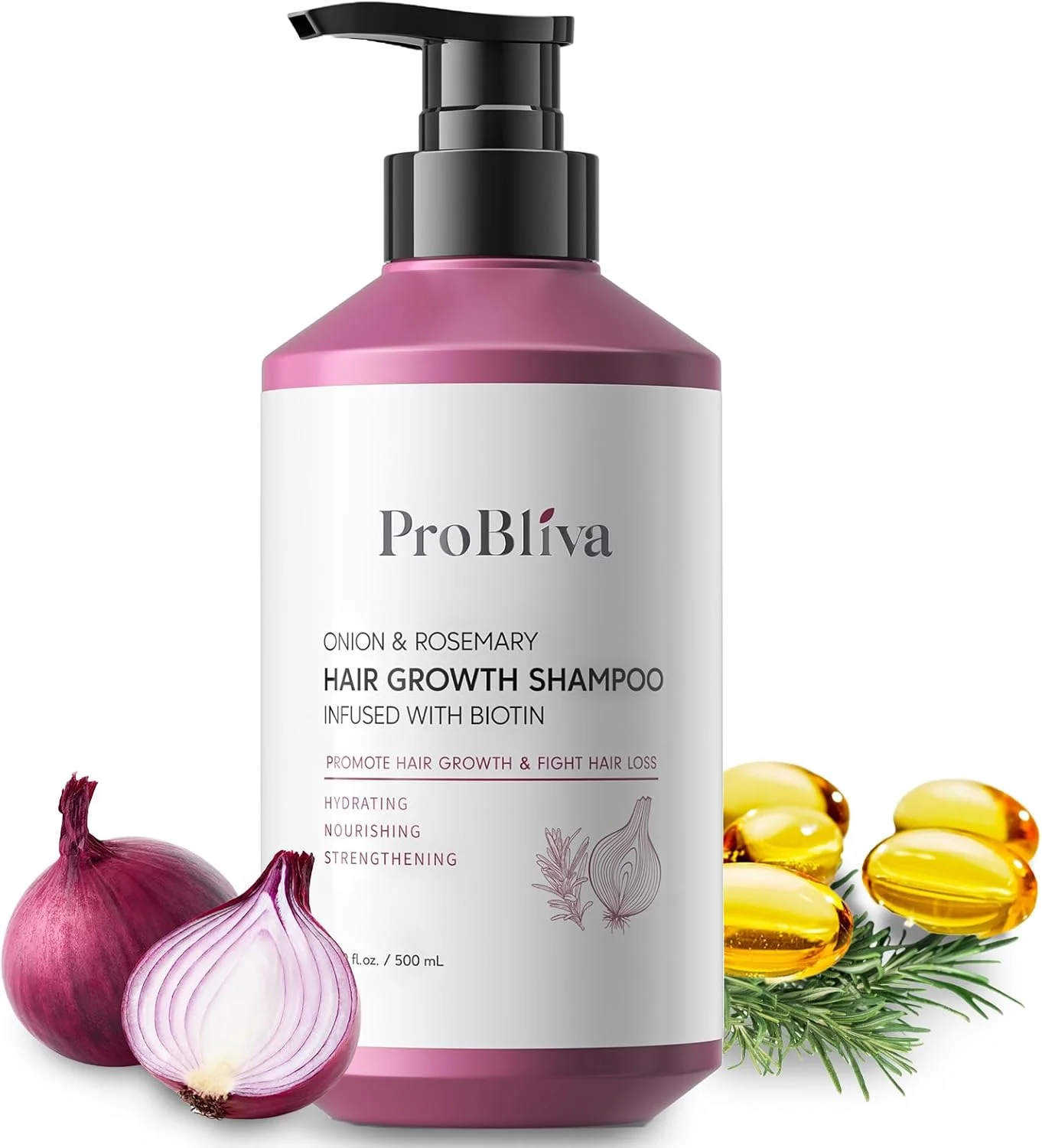 شامپو تقویت کننده مو پیاز و رزماری: شامپو غنی شده با بیوتین باعث رشد موهای سالم تر، ضخیم تر و قوی تر برای آقایان و بانوان می شود - مبارزه با ریزش مو، تغذیه پوست سر، ضخیم شدن موهای نازک - 500 میلی لیتر