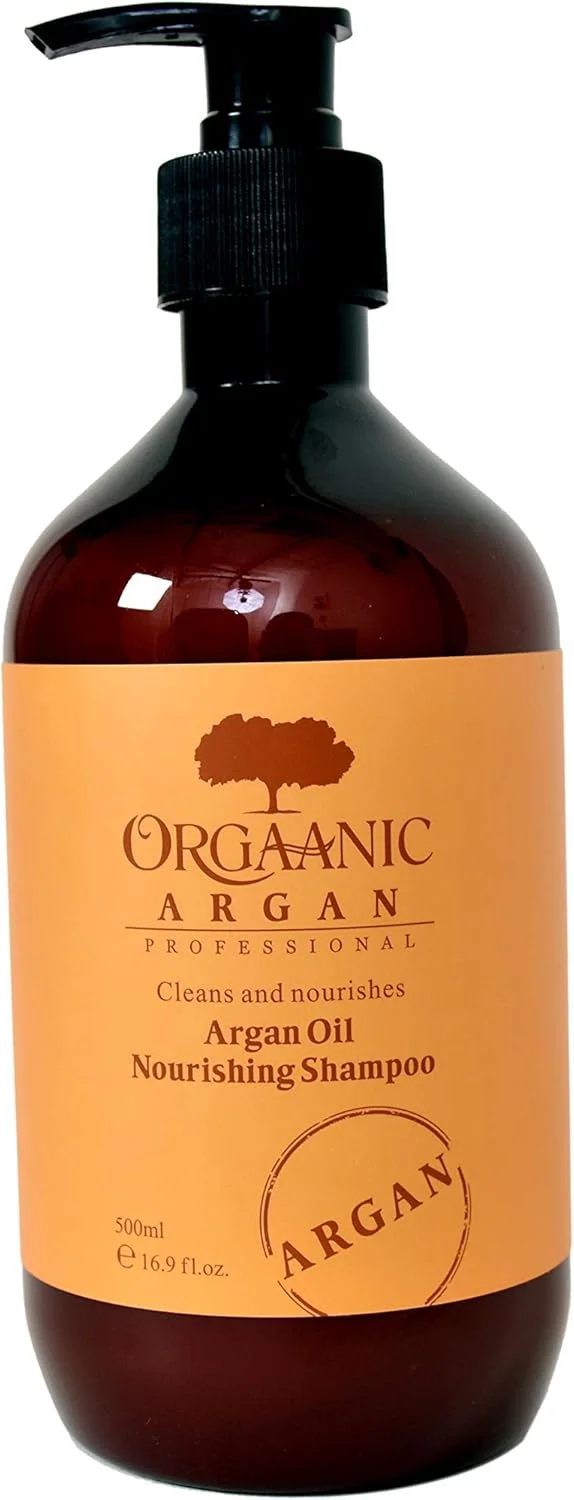 شامپو مغذی حرفه ای آرگان ارگانیک 500 میلی لیتر - روغن آرگان، امگا 3، امگا 9، ویتامین E - شامپو پاک کننده و مغذی