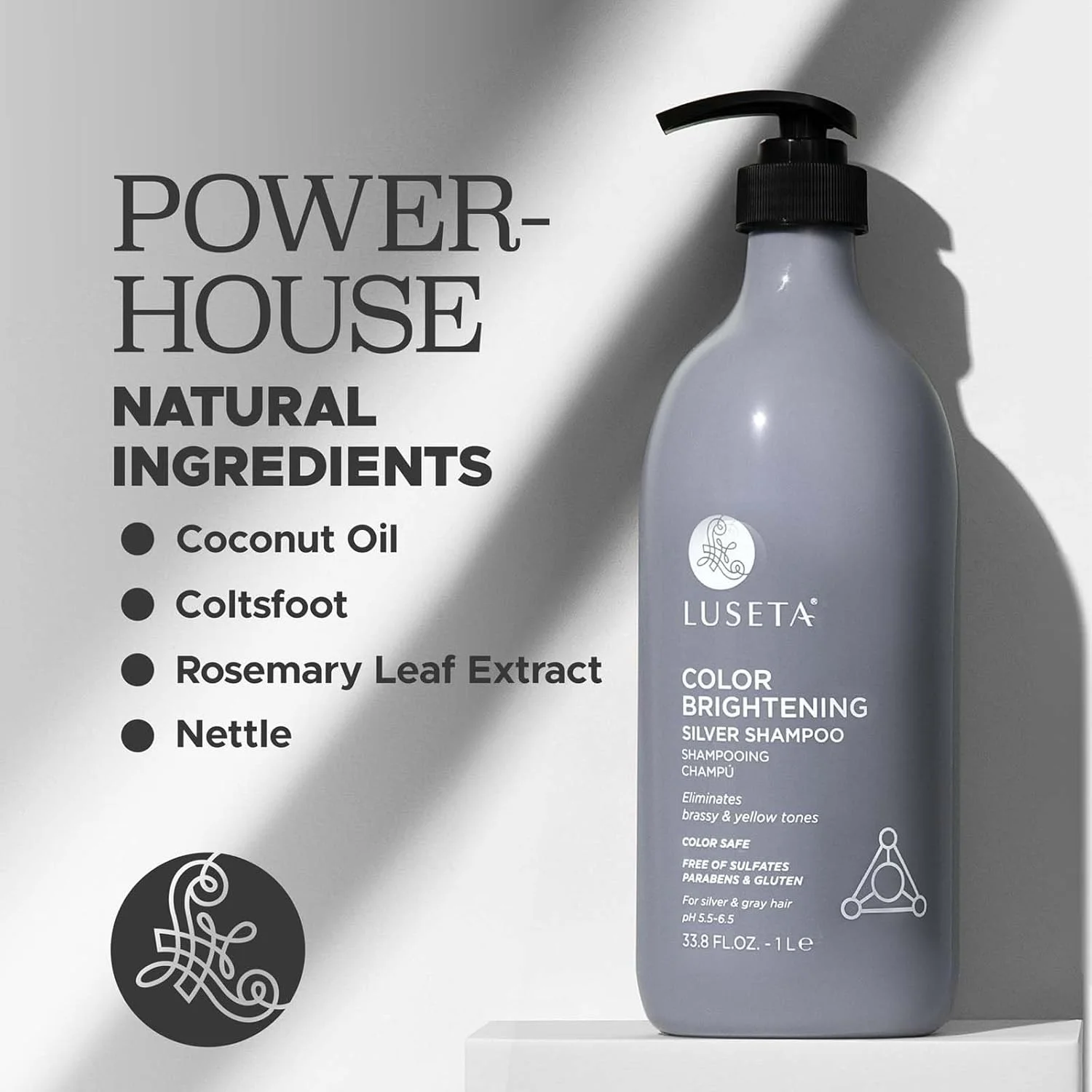 شامپو نقره ای روشن کننده رنگ لوسِتا، از بین برنده رنگ های زرد در موهای بلوند، تغذیه عمیق برای موهای نقره ای و خاکستری، افزایش درخشندگی موهای رنگ شده، 1000 میلی لیتر شامپو نقره ای روشن کننده رنگ لوسِتا، از بین برنده رنگ های زرد در موهای بلوند، تغذیه عمیق برای موهای نقره ای و خاکستری، افزایش درخشندگی موهای رنگ شده، 1000 میلی لیتر