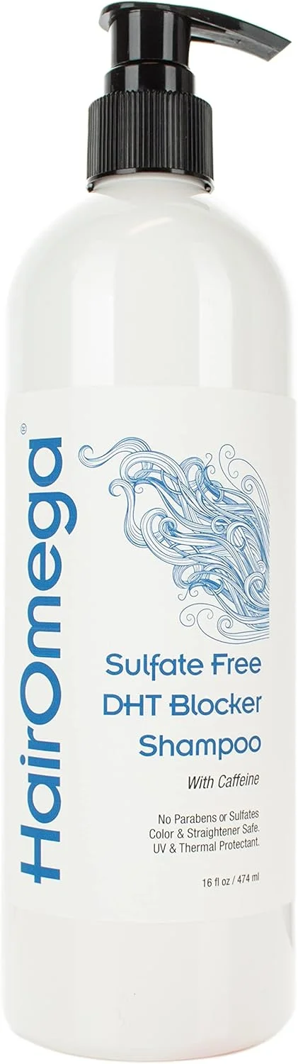 DrFormulas HairOmega DHT Blocker Shampoo Sulfate Free Shampoo - with Moroccan Argan Oil, Tea Tree Oil, Caffeine, Biotin for Hair Growth, 16 oz DrFormulas HairOmega DHT Blocker Shampoo Sulfate Free Shampoo - with Moroccan Argan Oil, Tea Tree Oil, Caffeine, Biotin for Hair Growth, 16 oz