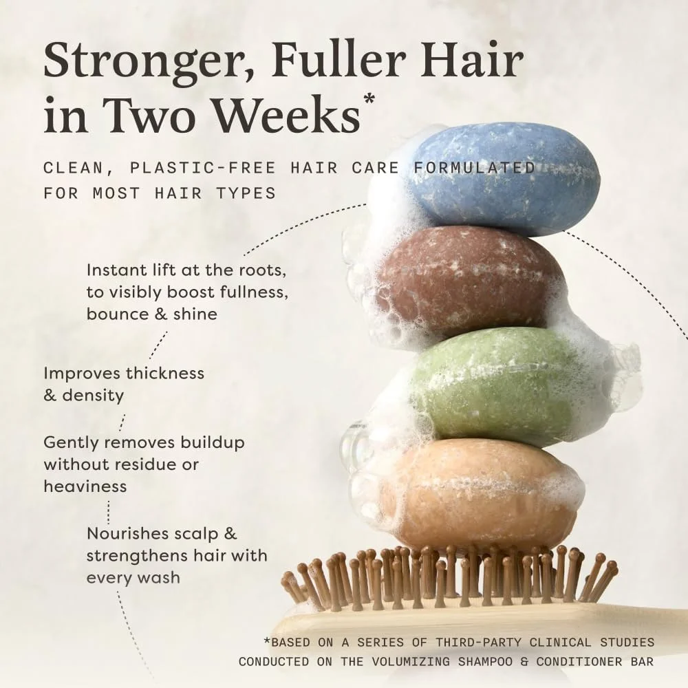 شامپو بار ساده و تازه Earthling Co. - شامپو مو گیاهی برای انواع مو - فاقد پارابن، سیلیکون و سولفات برای مردان، زنان و کودکان - کم زباله و بدون پلاستیک