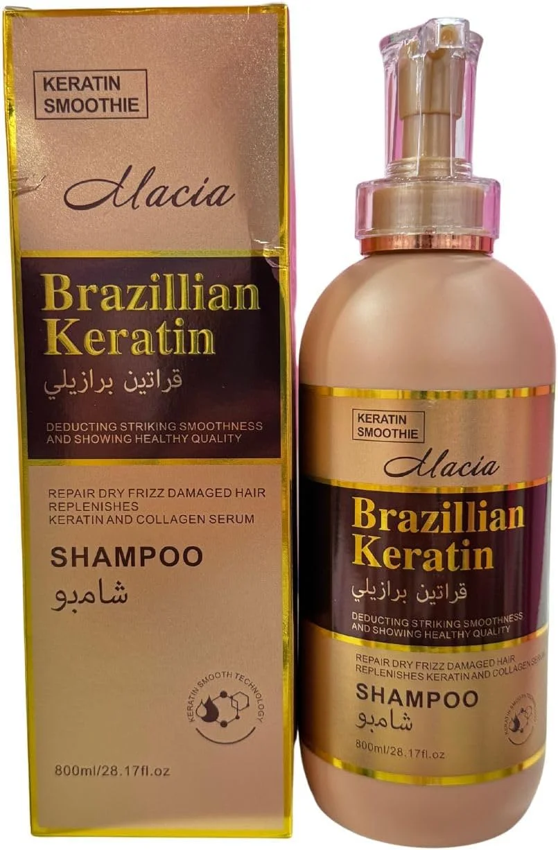 شامپو کراتین برزیلی Macia، ۸۰۰ میلی لیتر | ترمیم موهای خشک، وز و آسیب دیده شامپو کراتین برزیلی Macia، ۸۰۰ میلی لیتر | ترمیم موهای خشک، وز و آسیب دیده