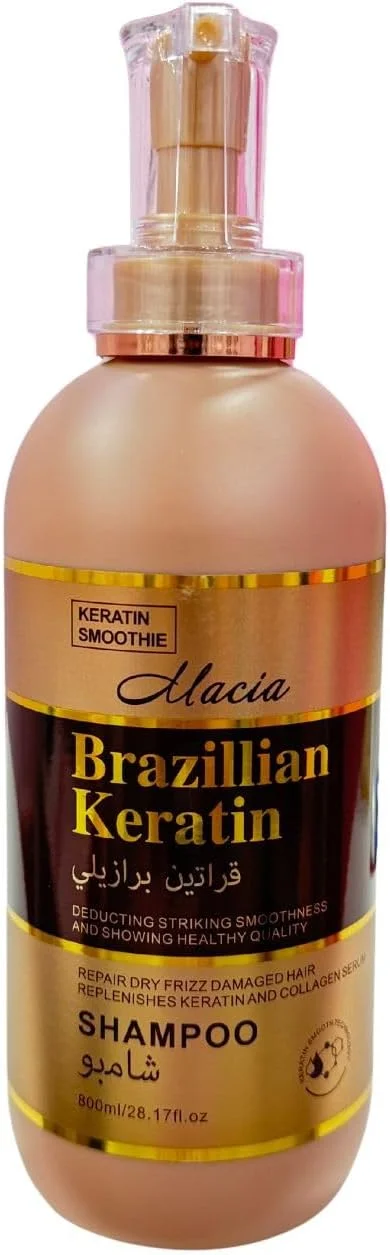 شامپو کراتین برزیلی Macia، ۸۰۰ میلی لیتر | ترمیم موهای خشک، وز و آسیب دیده شامپو کراتین برزیلی Macia، ۸۰۰ میلی لیتر | ترمیم موهای خشک، وز و آسیب دیده