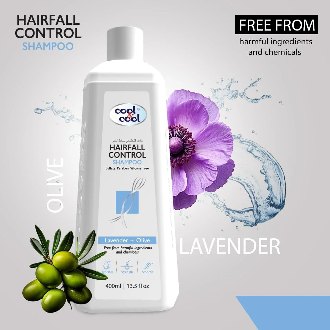 شامپو کنترل ریزش مو کول اند کول 400 میلی لیتر - فرمولاسیون فاقد سولفات، پارابن و سیلیکون با اسطوخودوس و زیتون برای آبرسانی، استحکام و لطافت شامپو کنترل ریزش مو کول اند کول 400 میلی لیتر - فرمولاسیون فاقد سولفات، پارابن و سیلیکون با اسطوخودوس و زیتون برای آبرسانی، استحکام و لطافت