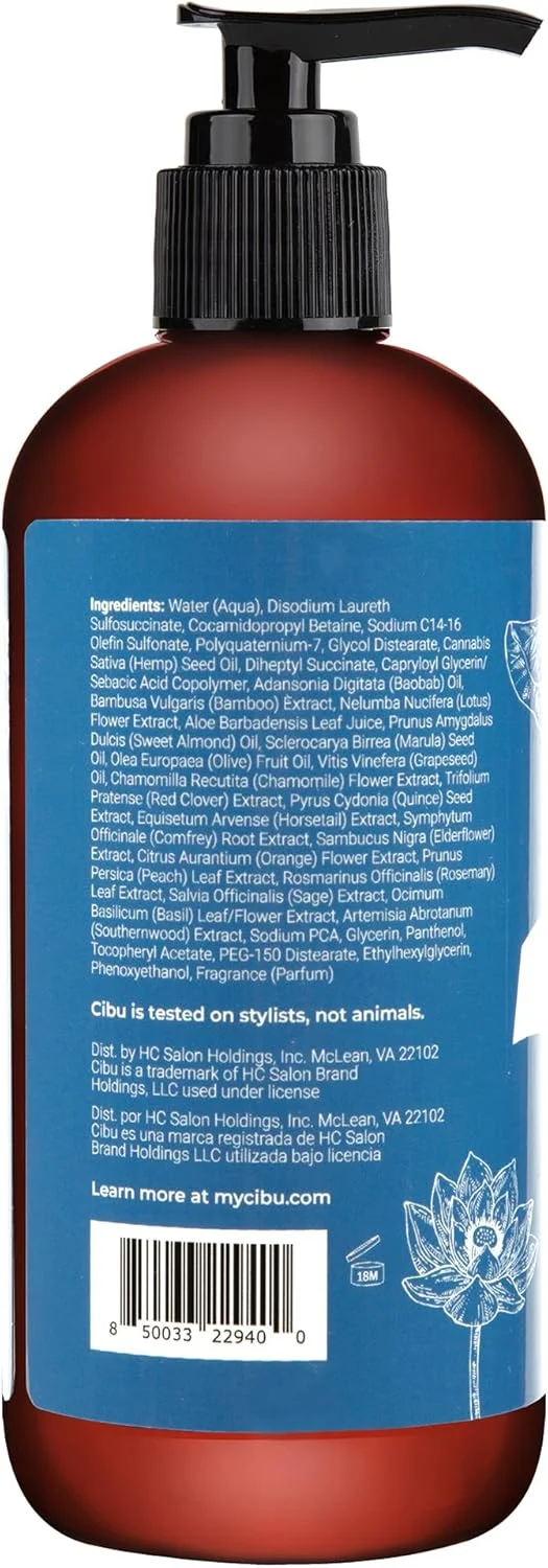 شامپو متعادل کننده CIBU فرمول مغذی 30062 موها را آبرسانی، تقویت و ترمیم می کند | بدون سولفات برای انواع مو | ملایم برای استفاده روزانه برای تمیزی و درخشش سالم 350 میلی لیتر