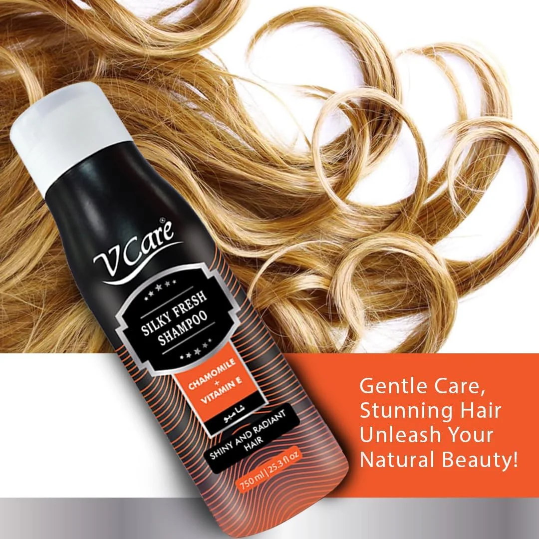 شامپو وی کر - 750 میلی لیتر، فرمول ملایم و مغذی | عصاره بابونه و ویتامین E | افزایش درخشندگی، تقویت موهای سالم