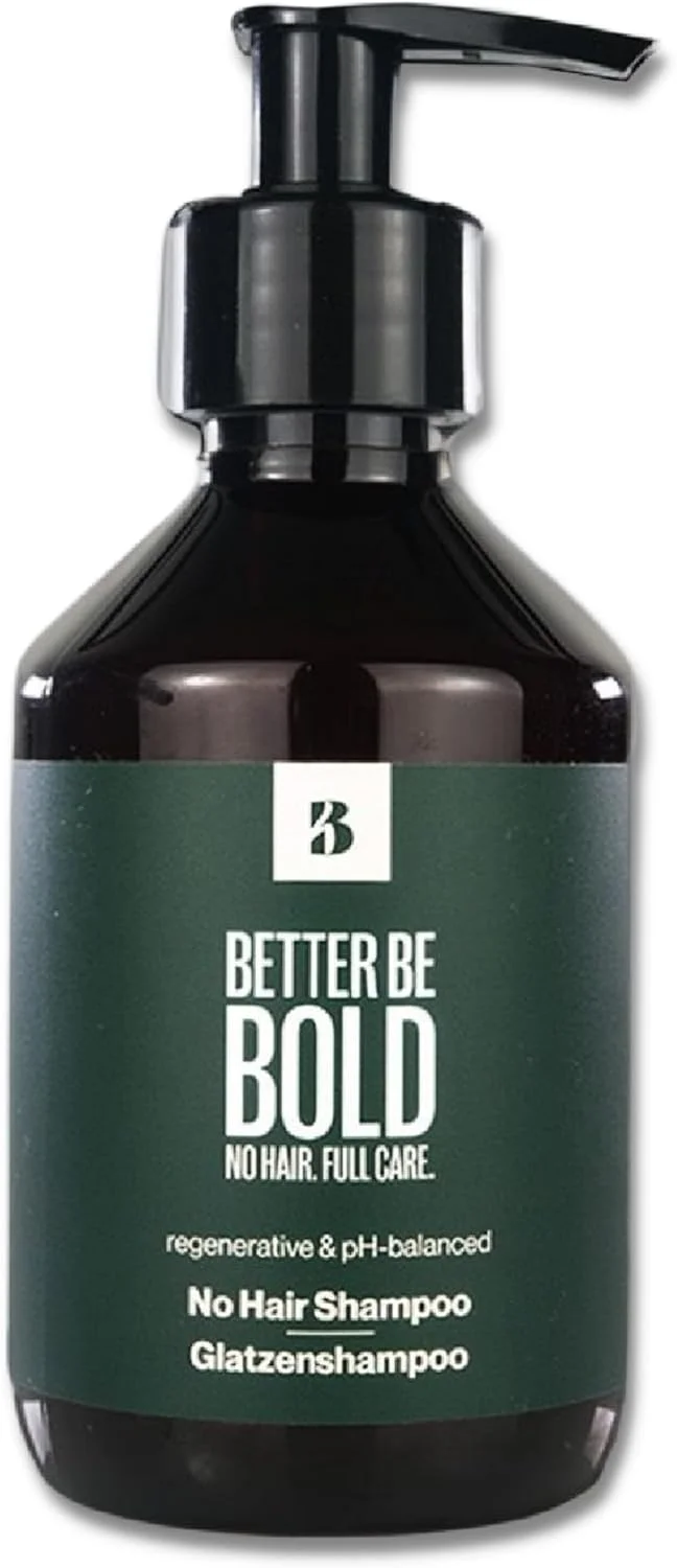 شامپو مغذی سر طاس BETTER BE BOLD (0-6 میلی متر) | پاک کننده موثر | متعادل کننده pH | مرطوب کننده | تسکین دهنده پوست | ترمیم کننده زخم ناشی از سوختگی اصلاح | مراقبت ویژه برای افراد با سر طاس | 200 میلی لیتر