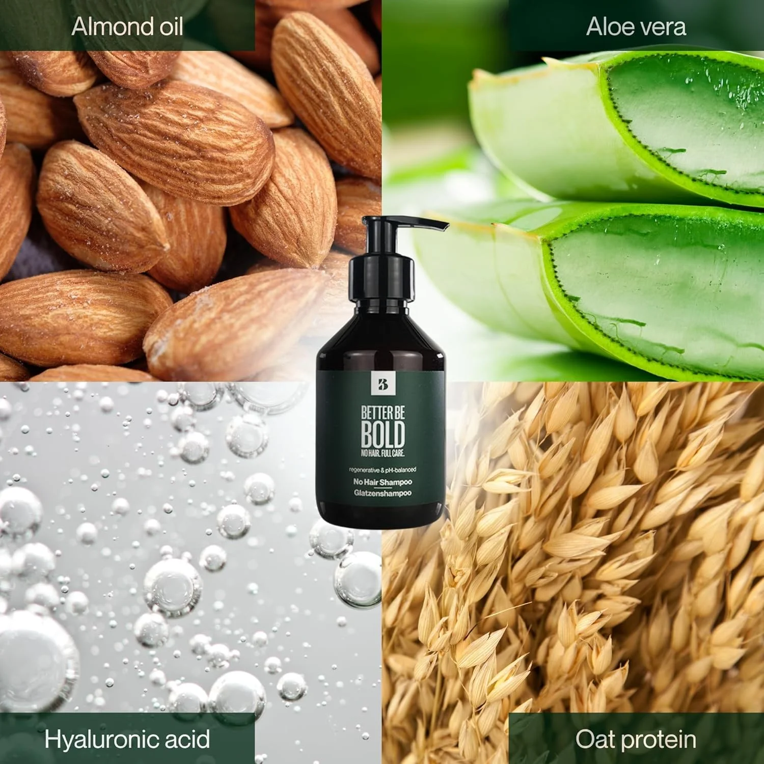 شامپو مغذی سر طاس BETTER BE BOLD (0-6 میلی متر) | پاک کننده موثر | متعادل کننده pH | مرطوب کننده | تسکین دهنده پوست | ترمیم کننده زخم ناشی از سوختگی اصلاح | مراقبت ویژه برای افراد با سر طاس | 200 میلی لیتر شامپو مغذی سر طاس BETTER BE BOLD (0-6 میلی متر) | پاک کننده موثر | متعادل کننده pH | مرطوب کننده | تسکین دهنده پوست | ترمیم کننده زخم ناشی از سوختگی اصلاح | مراقبت ویژه برای افراد با سر طاس | 200 میلی لیتر