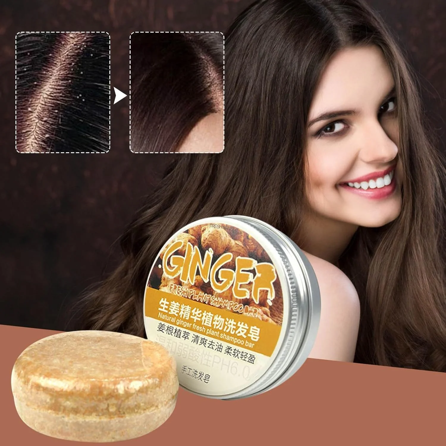 شامپو بار زنجبیلی برای رشد مجدد مو، شامپو بار زنجبیلی ارگانیک طبیعی، تقویت کننده رشد مو، تغذیه و مرطوب کننده مو، ترمیم کننده مو، ضد شوره و ضد خارش، برای آقایان و بانوان (2 عدد) شامپو بار زنجبیلی برای رشد مجدد مو، شامپو بار زنجبیلی ارگانیک طبیعی، تقویت کننده رشد مو، تغذیه و مرطوب کننده مو، ترمیم کننده مو، ضد شوره و ضد خارش، برای آقایان و بانوان (2 عدد)