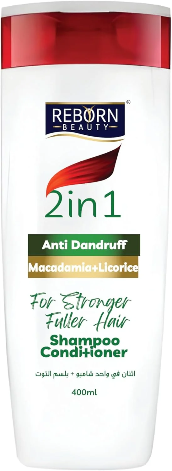 شامپو 2 در 1 ضد شوره مو ریبورن بیوتی - ماکادمیا و شیرین بیان، 400 میلی لیتر | مغذی و پاک کننده | مبارزه با شوره سر همراه با نرم کنندگی شامپو 2 در 1 ضد شوره مو ریبورن بیوتی - ماکادمیا و شیرین بیان، 400 میلی لیتر | مغذی و پاک کننده | مبارزه با شوره سر همراه با نرم کنندگی