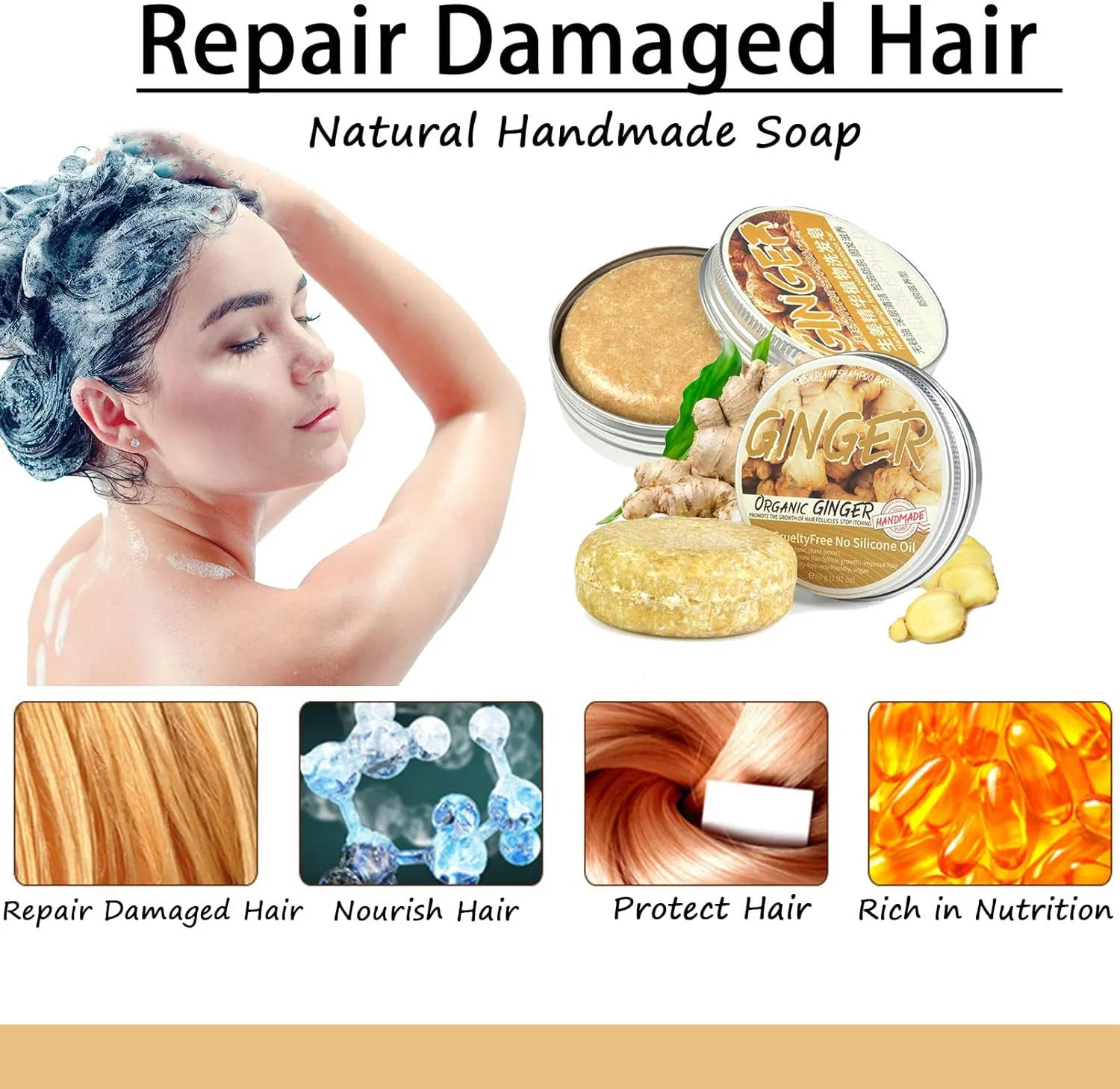 شامپو بار زنجبیلی برای رشد مجدد مو، صابون شامپو گیاهی زنجبیل، شامپو بار زنجبیلی ارگانیک طبیعی، ضد ریزش مو، ضد وز شدن مو، ضد شوره و ضد خارش، محافظت از پوست سر مناسب برای استفاده آقایان و بانوان (2 عدد) شامپو بار زنجبیلی برای رشد مجدد مو، صابون شامپو گیاهی زنجبیل، شامپو بار زنجبیلی ارگانیک طبیعی، ضد ریزش مو، ضد وز شدن مو، ضد شوره و ضد خارش، محافظت از پوست سر مناسب برای استفاده آقایان و بانوان (2 عدد)