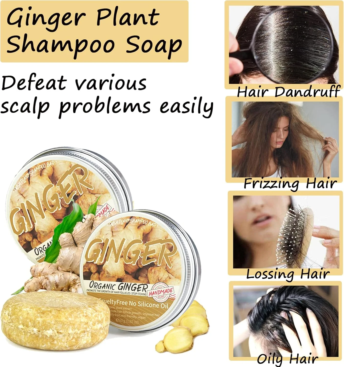 شامپو بار زنجبیلی برای رشد مجدد مو، صابون شامپو گیاهی زنجبیل، شامپو بار زنجبیلی ارگانیک طبیعی، ضد ریزش مو، ضد وز شدن مو، ضد شوره و ضد خارش، محافظت از پوست سر مناسب برای استفاده آقایان و بانوان (2 عدد) شامپو بار زنجبیلی برای رشد مجدد مو، صابون شامپو گیاهی زنجبیل، شامپو بار زنجبیلی ارگانیک طبیعی، ضد ریزش مو، ضد وز شدن مو، ضد شوره و ضد خارش، محافظت از پوست سر مناسب برای استفاده آقایان و بانوان (2 عدد)
