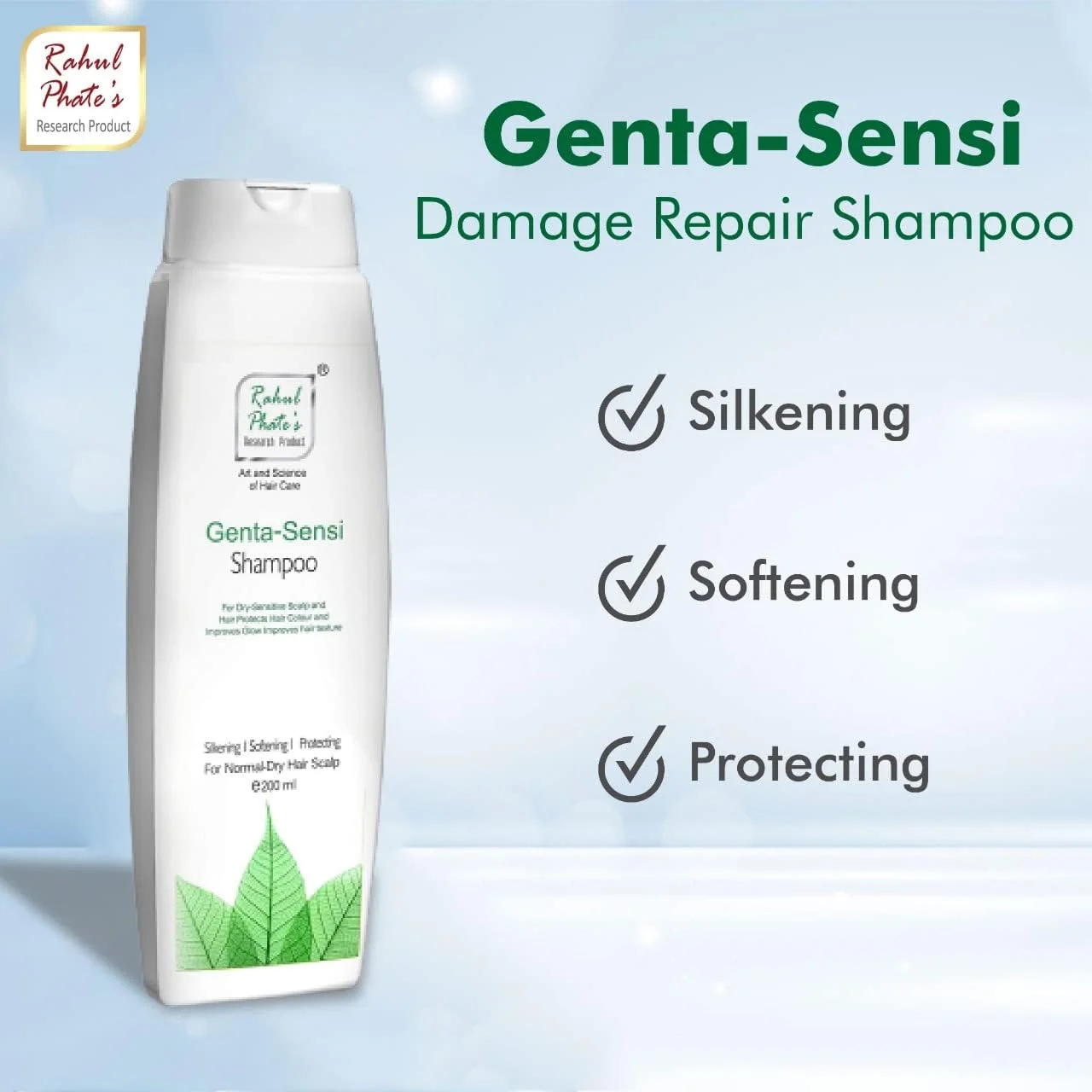 شامپو ترمیم کننده موهای آسیب دیده و وز Genta-Sensi از محصولات تحقیقاتی Rahul Phate، برای کنترل ریزش مو، شامپو ضد شوره برای موهای صاف، درخشان و قوی 200 میلی لیتر شامپو ترمیم کننده موهای آسیب دیده و وز Genta-Sensi از محصولات تحقیقاتی Rahul Phate، برای کنترل ریزش مو، شامپو ضد شوره برای موهای صاف، درخشان و قوی 200 میلی لیتر