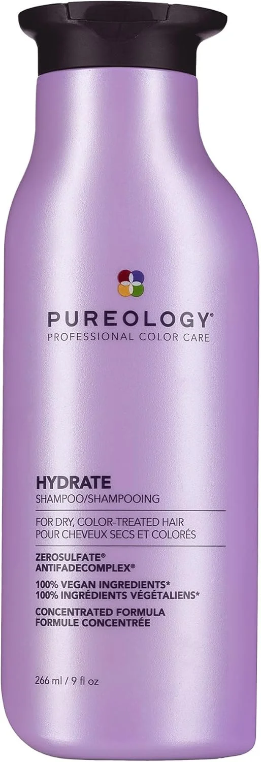شامپو آبرسان Pureology Hydrate، برای موهای خشک متوسط تا ضخیم و رنگ شده، فرمولاسیون وگان، بدون سولفات برای پاکسازی ملایم 266 میلی لیتر شامپو آبرسان Pureology Hydrate، برای موهای خشک متوسط تا ضخیم و رنگ شده، فرمولاسیون وگان، بدون سولفات برای پاکسازی ملایم 266 میلی لیتر