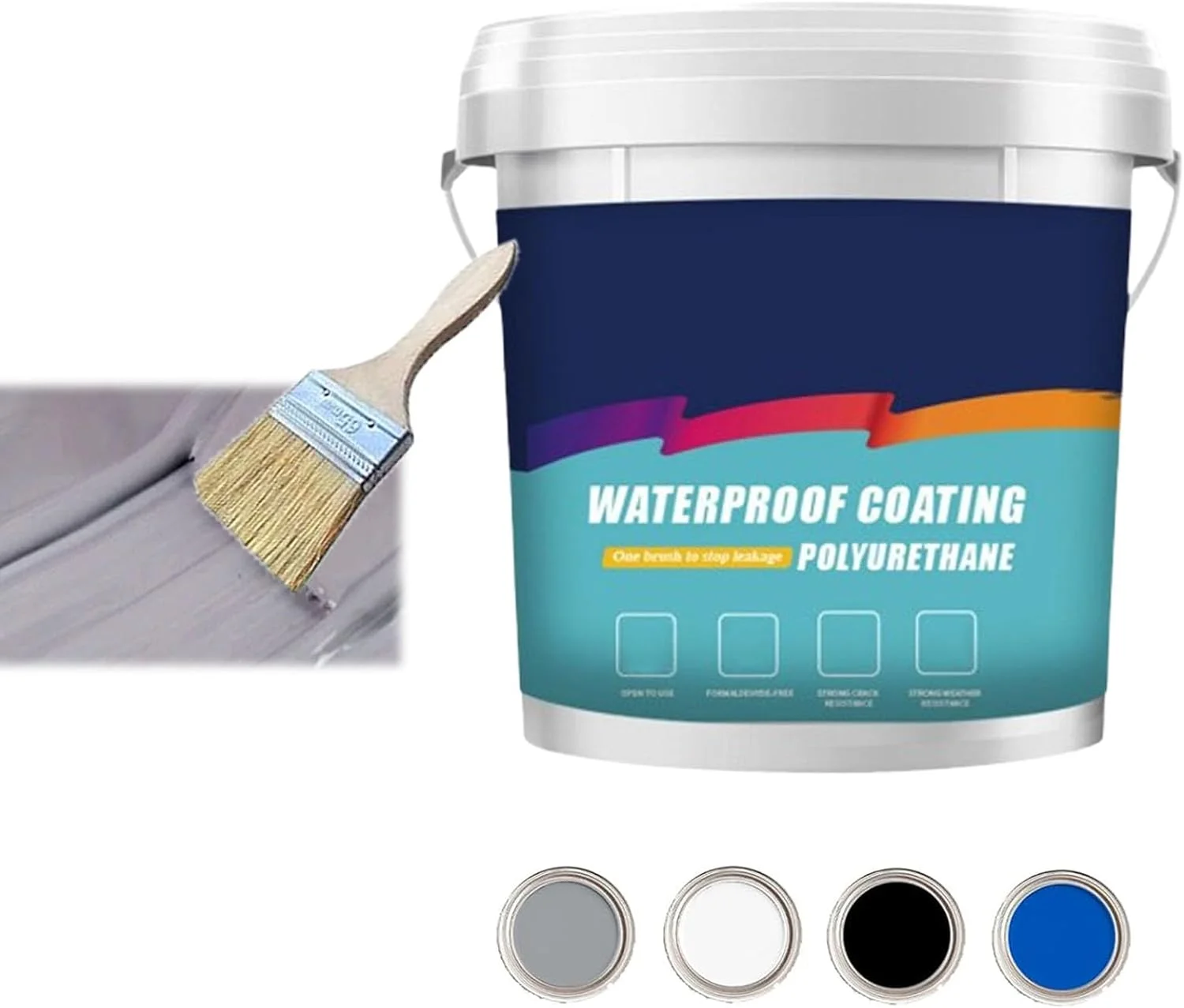 پوشش ضد آب پلی یورتان Yearoneis، 1000 گرم، درزگیر 2 در 1 برای تعمیر ضد آب و نشتی، پوشش تعمیر نشتی ضد آب پلی یورتان (خاکستری)