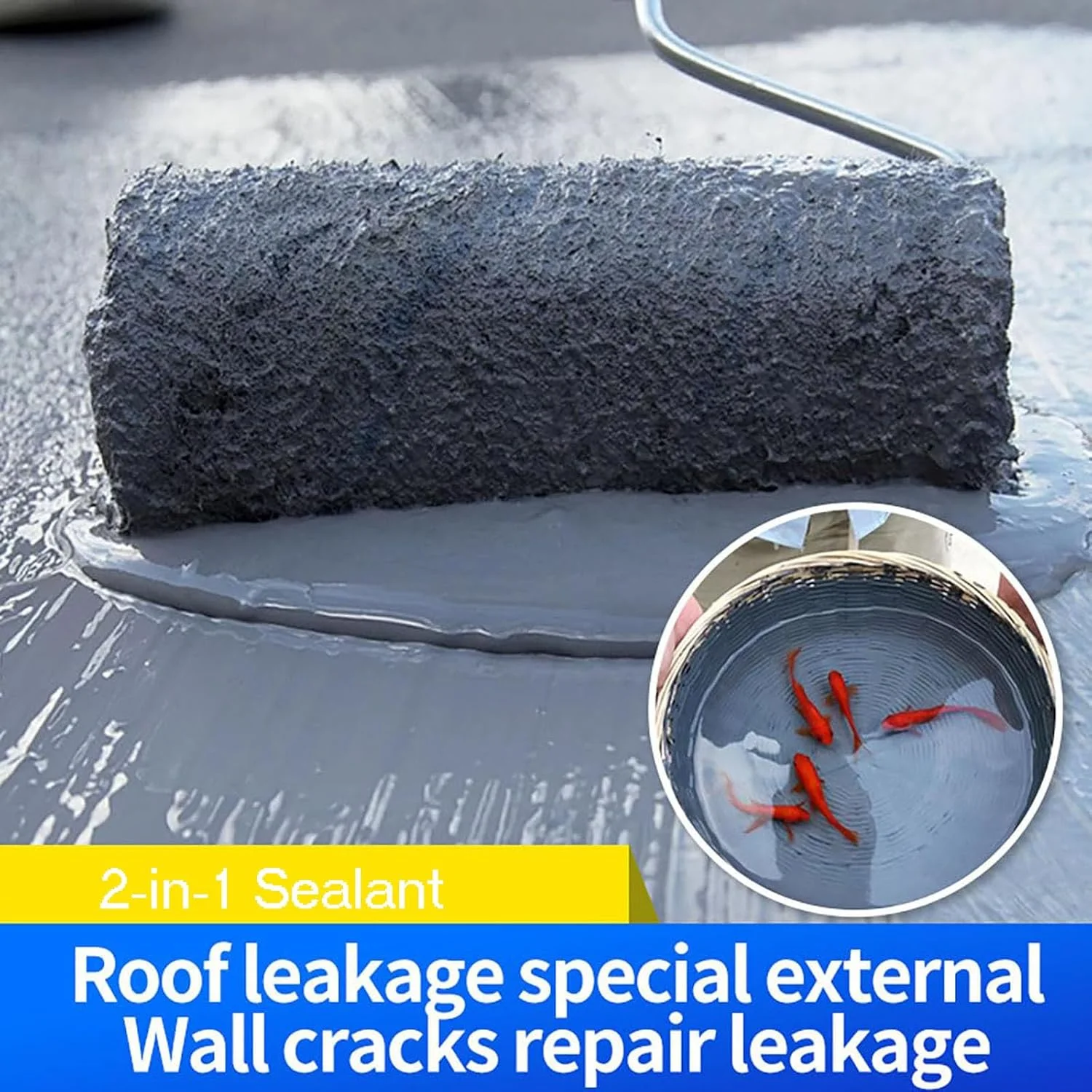 پوشش ضد آب پلی یورتان Yearoneis، 1000 گرم، درزگیر 2 در 1 برای تعمیر ضد آب و نشتی، پوشش تعمیر نشتی ضد آب پلی یورتان (خاکستری)