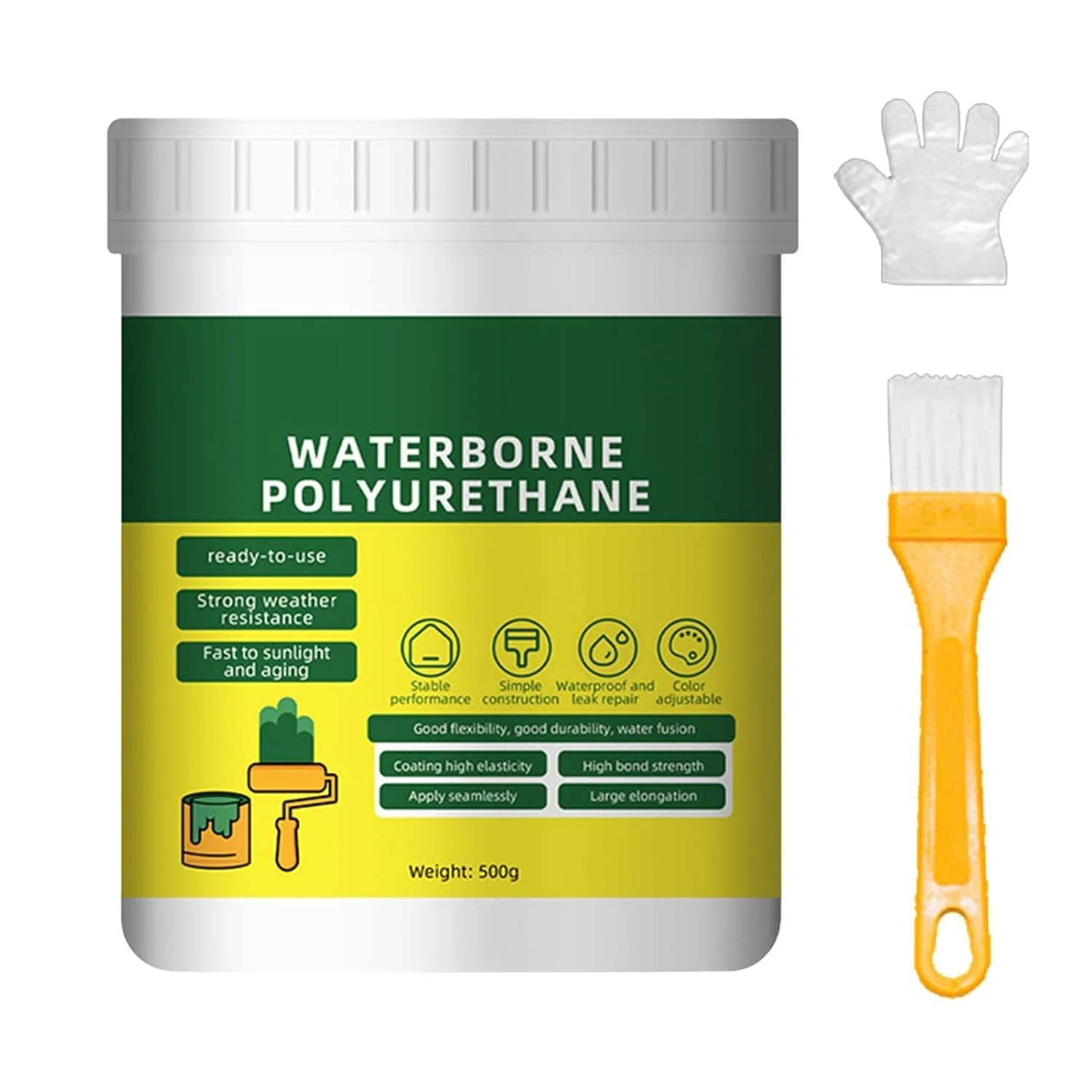 درزگیر ضد آب لاستیک مایع، پرکننده ترک سیمان با الاستیسیته بالا، پوشش چند منظوره ضد آب، چسب ضد آب، پوشش ضد آب داخلی و خارجی، 500 گرم