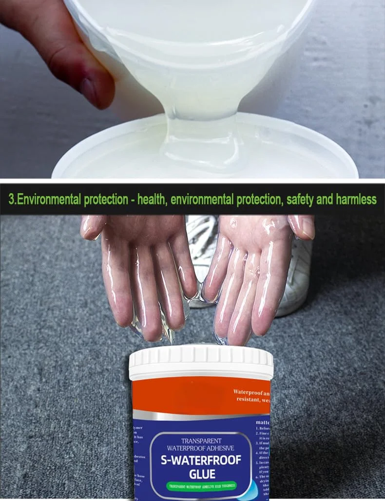 مایع درزگیر ضد آب نامرئی 600 گرمی، ست چسب و پوشش شفاف، عامل ضد آب عایق برای سقف، زیرزمین، دیوار، استفاده در فضای باز، محافظت ضد نشت