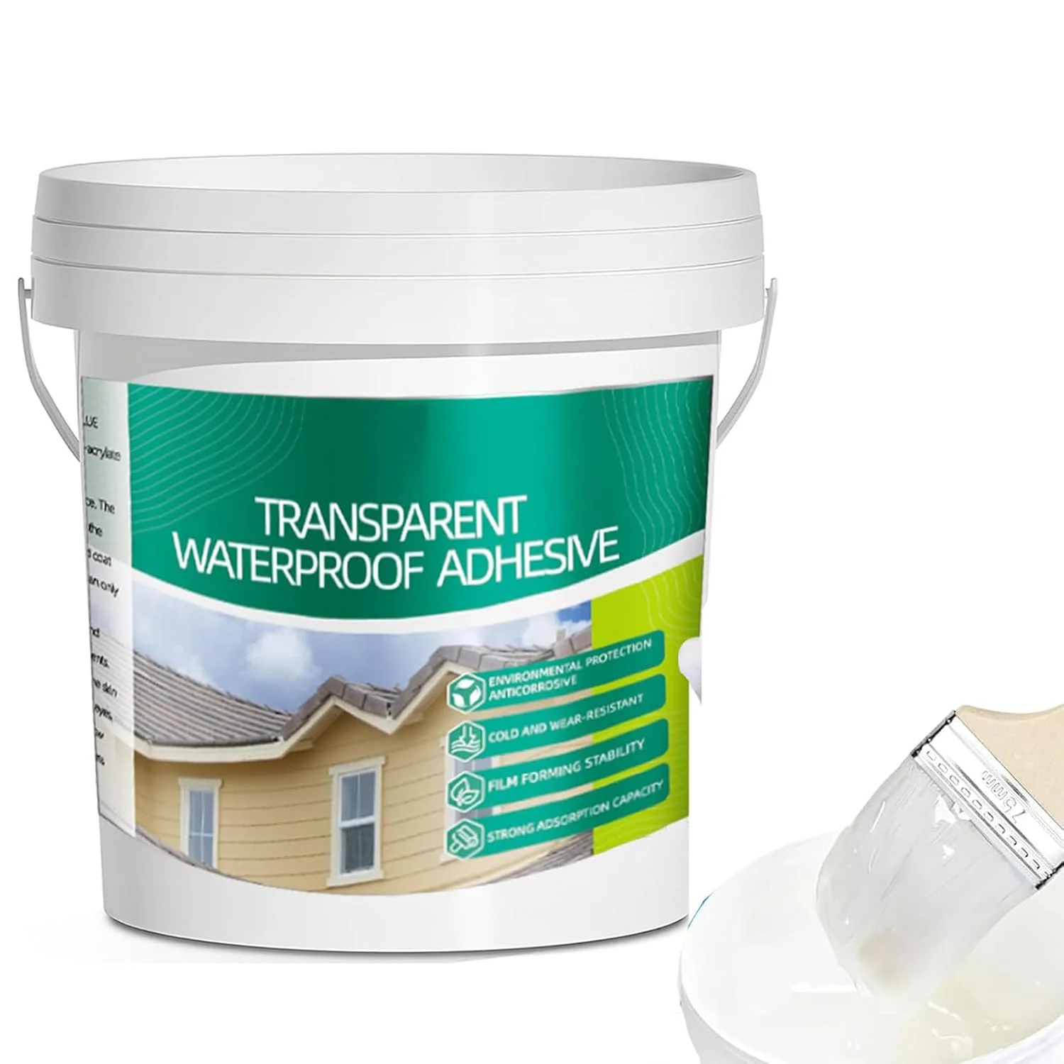 آب بند کننده ضد آب 1 لیتری شفاف، چسب ضد آب شفاف برای تعمیر نشتی سقف، دیوار، حمام، دوش، لبه پنجره، پوشش ضد آب داخلی و خارجی