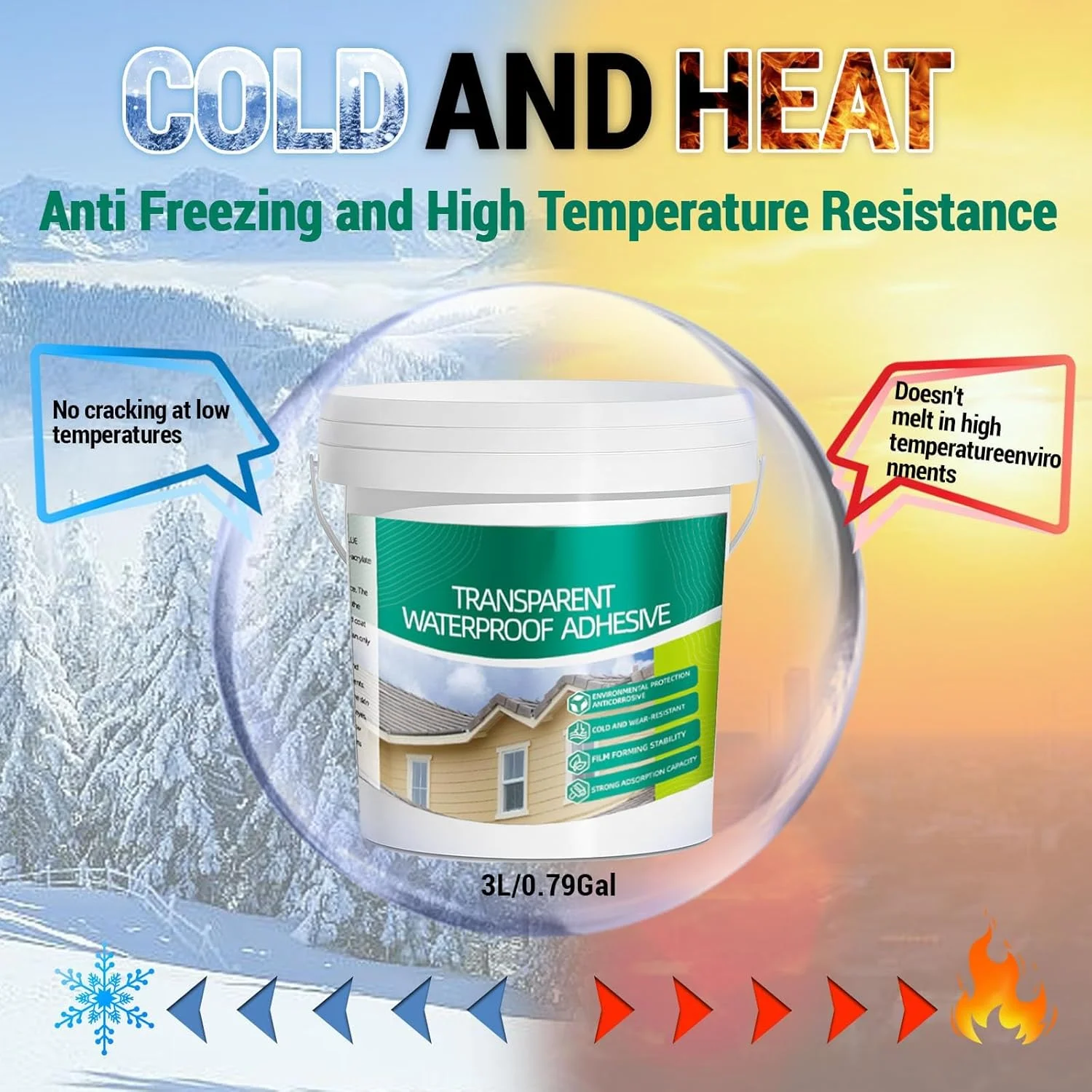 آب بند کننده ضد آب 1 لیتری شفاف، چسب ضد آب شفاف برای تعمیر نشتی سقف، دیوار، حمام، دوش، لبه پنجره، پوشش ضد آب داخلی و خارجی