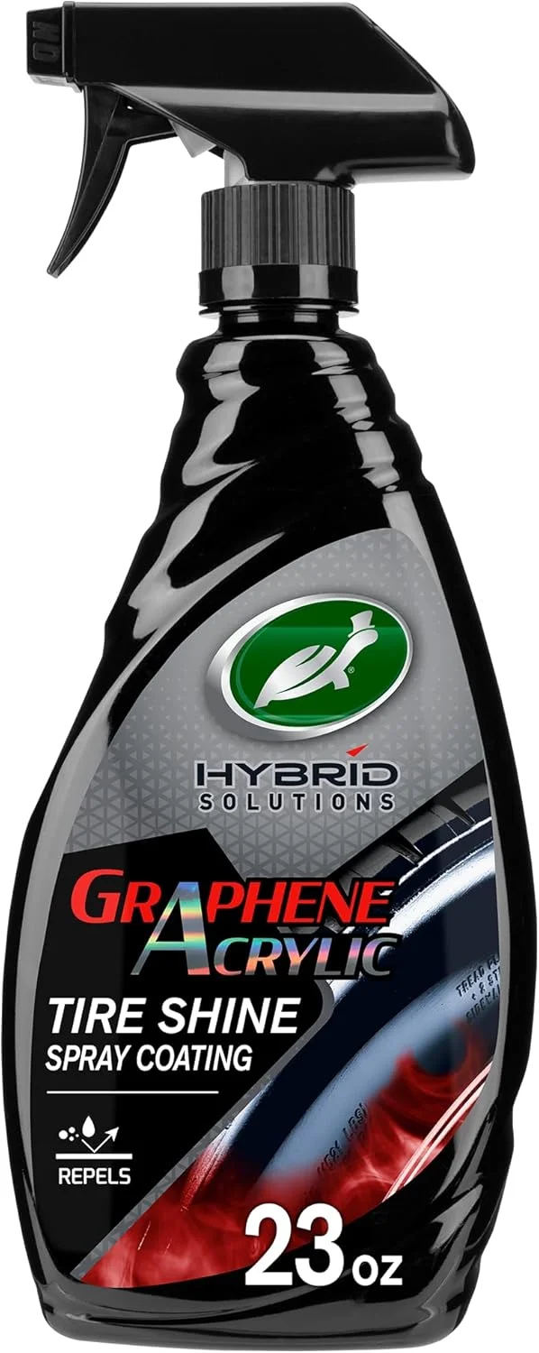 اسپری پوشش براق کننده تایر آکریلیک گرافن Turtle Wax مدل 53733 از سری Hybrid Solutions، حجم 680 میلی لیتر، مشکی