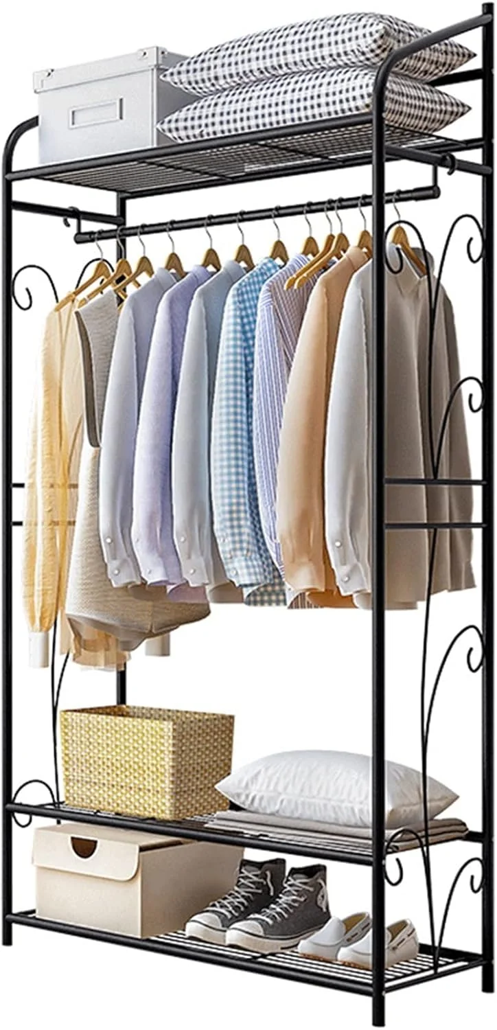 AQHCGS Wardrobe Wall Coat Rack Store Hanger Floor Shoe Rack Metal Clothes Wardrobes Stand for Furniture on Wheels Industrial Style Furniture