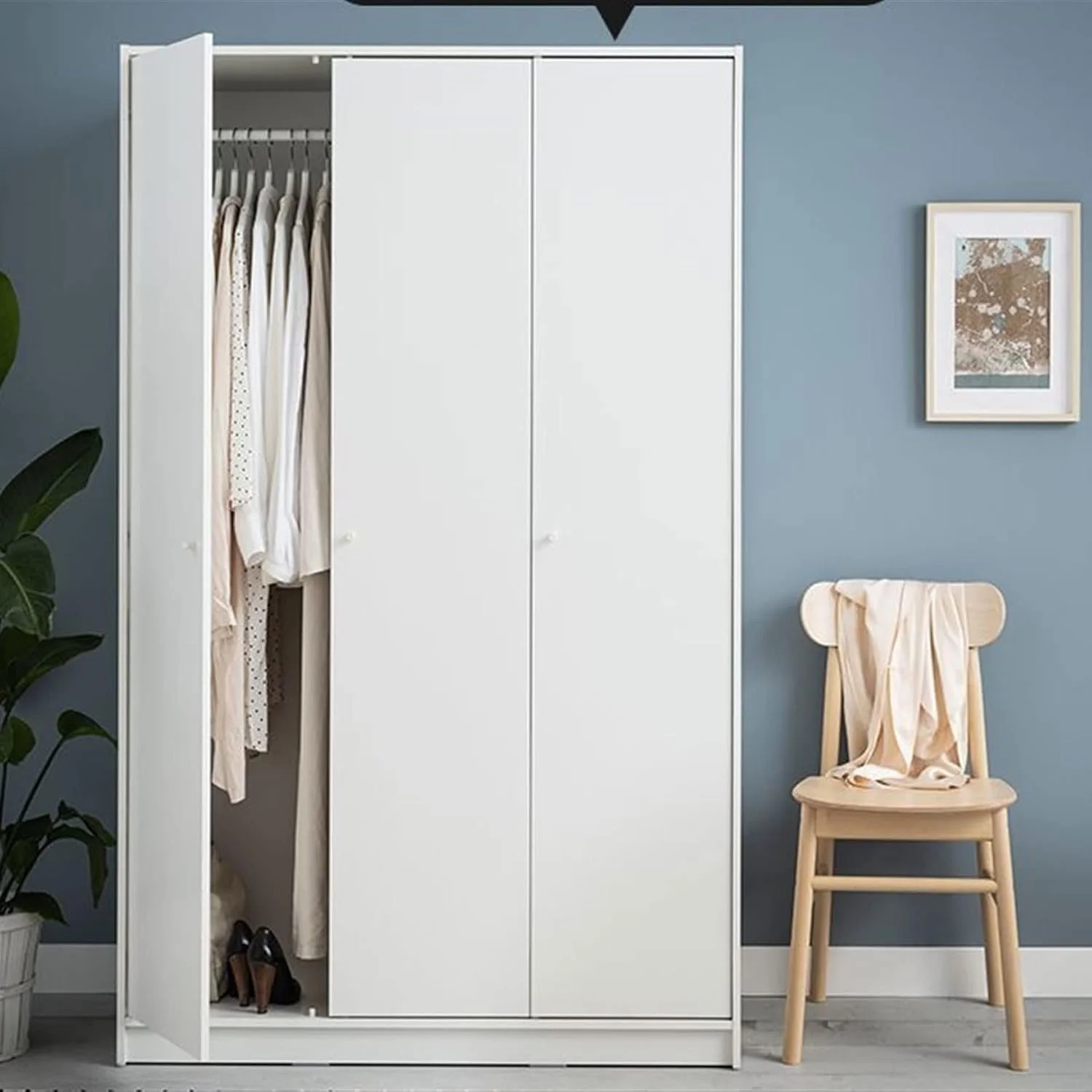 کمد لباس AQHCGS مدل ساده خانگی سه درب، کمد لباس مدرن و ساده اتاق خواب