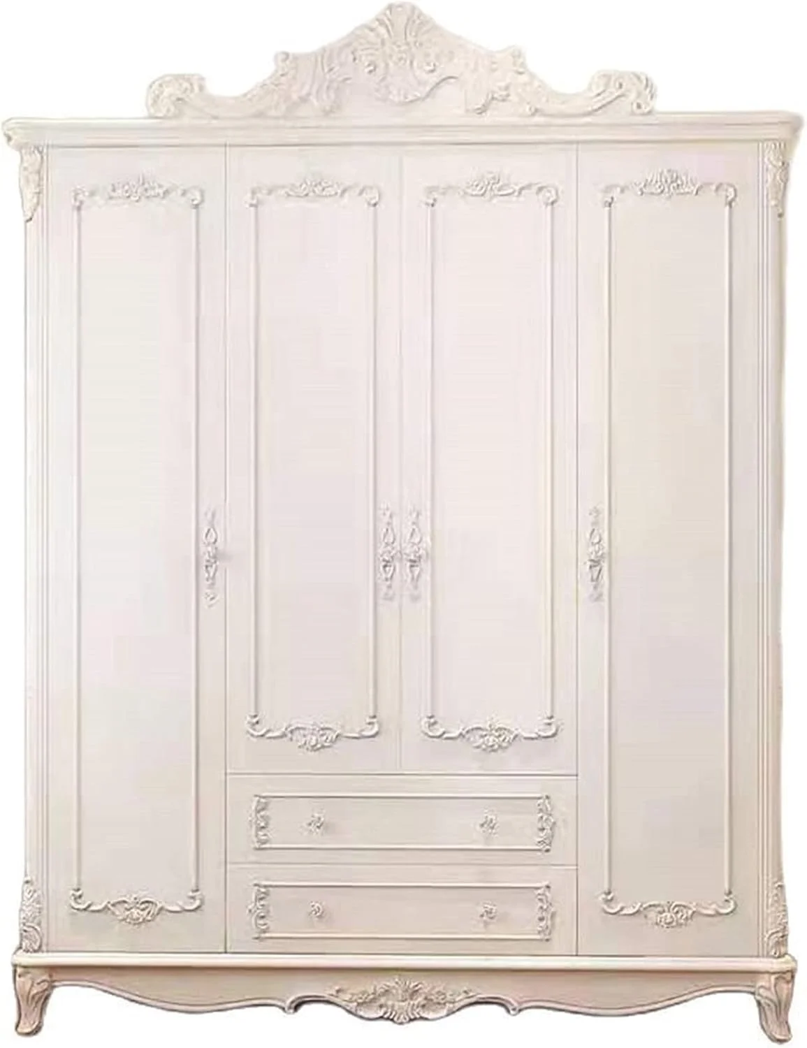 کمد لباس AQHCGS، کمد لباس اتاق خواب، کمد اقتصادی با درب کشویی بزرگ سفید یکدست